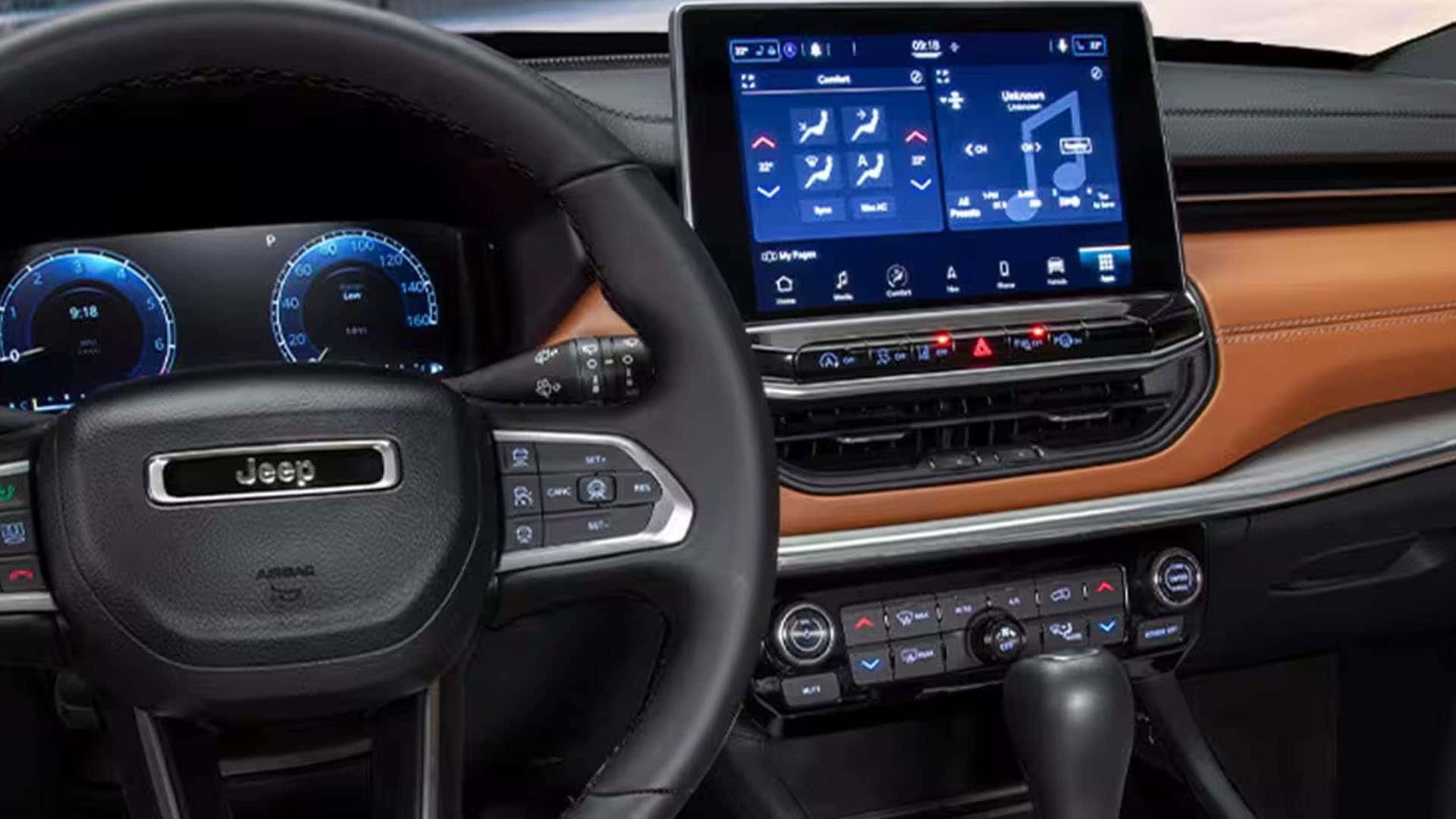 2025 Jeep Compass climate control and touchscreen system