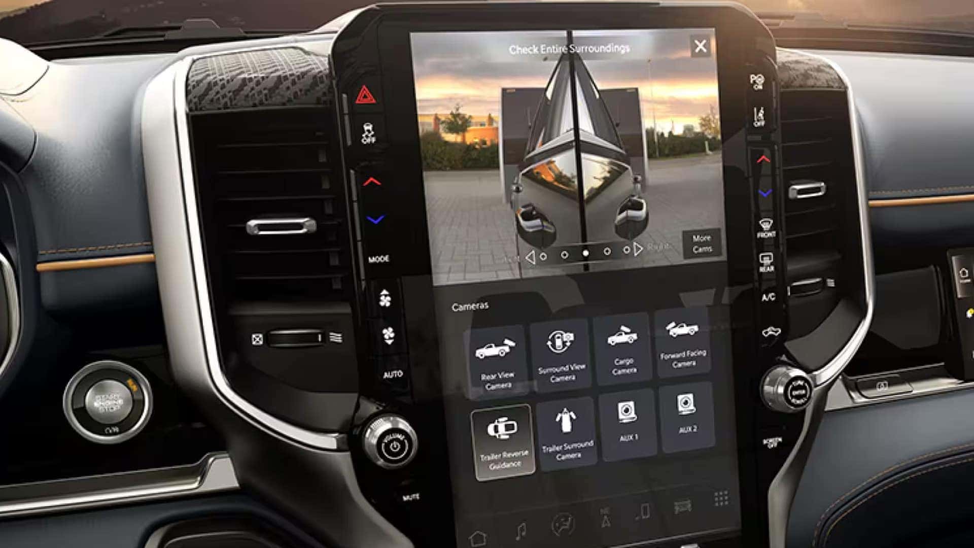 Ram 1500 Trailer Reverse Steering Control knob and hitch view