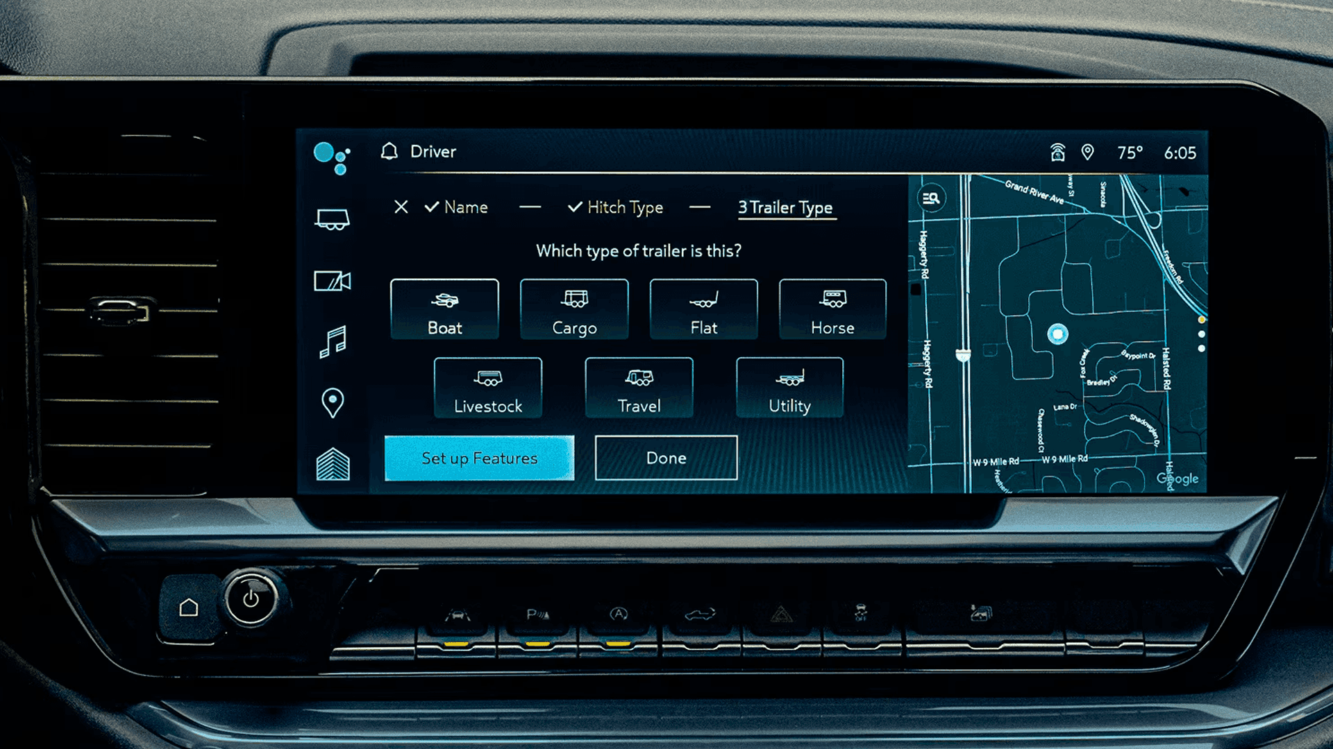 2026 Silverado 1500 In Vehicle Trailering App screen