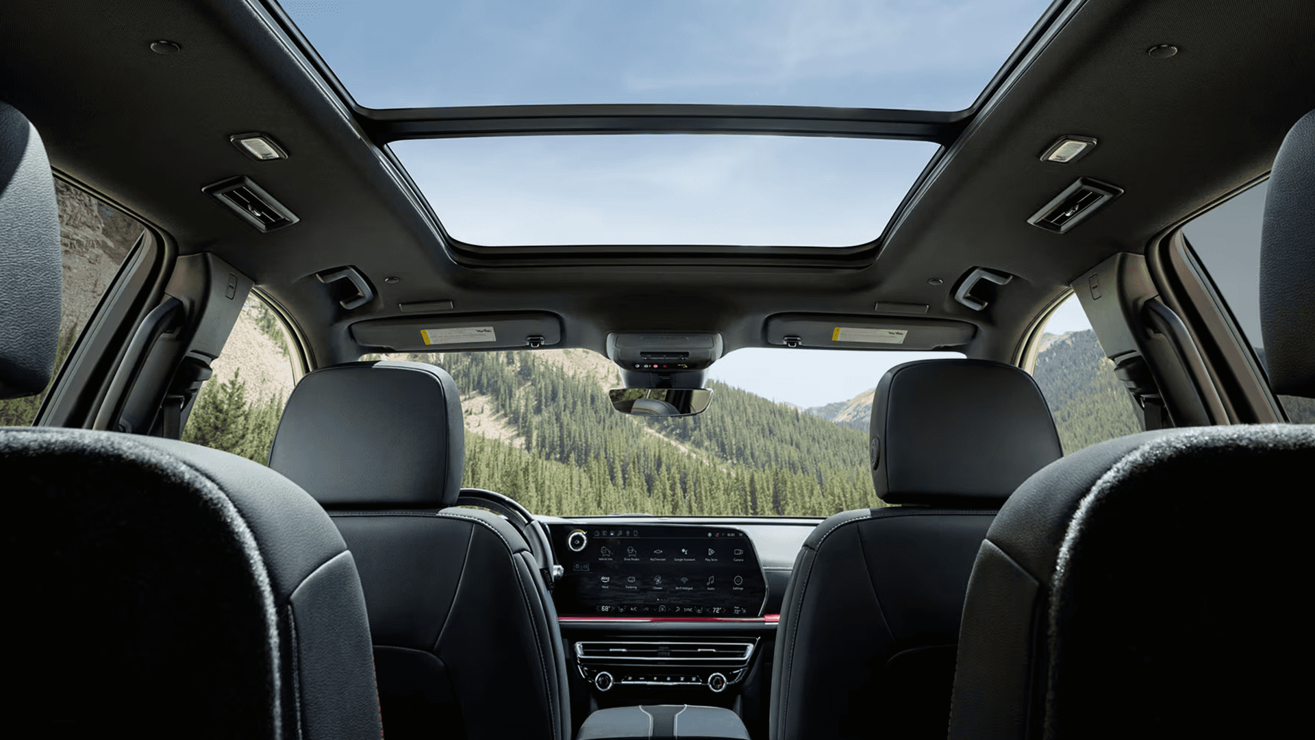 2026 Chevy Traverse interior profile from the side showing three rows and cargo area