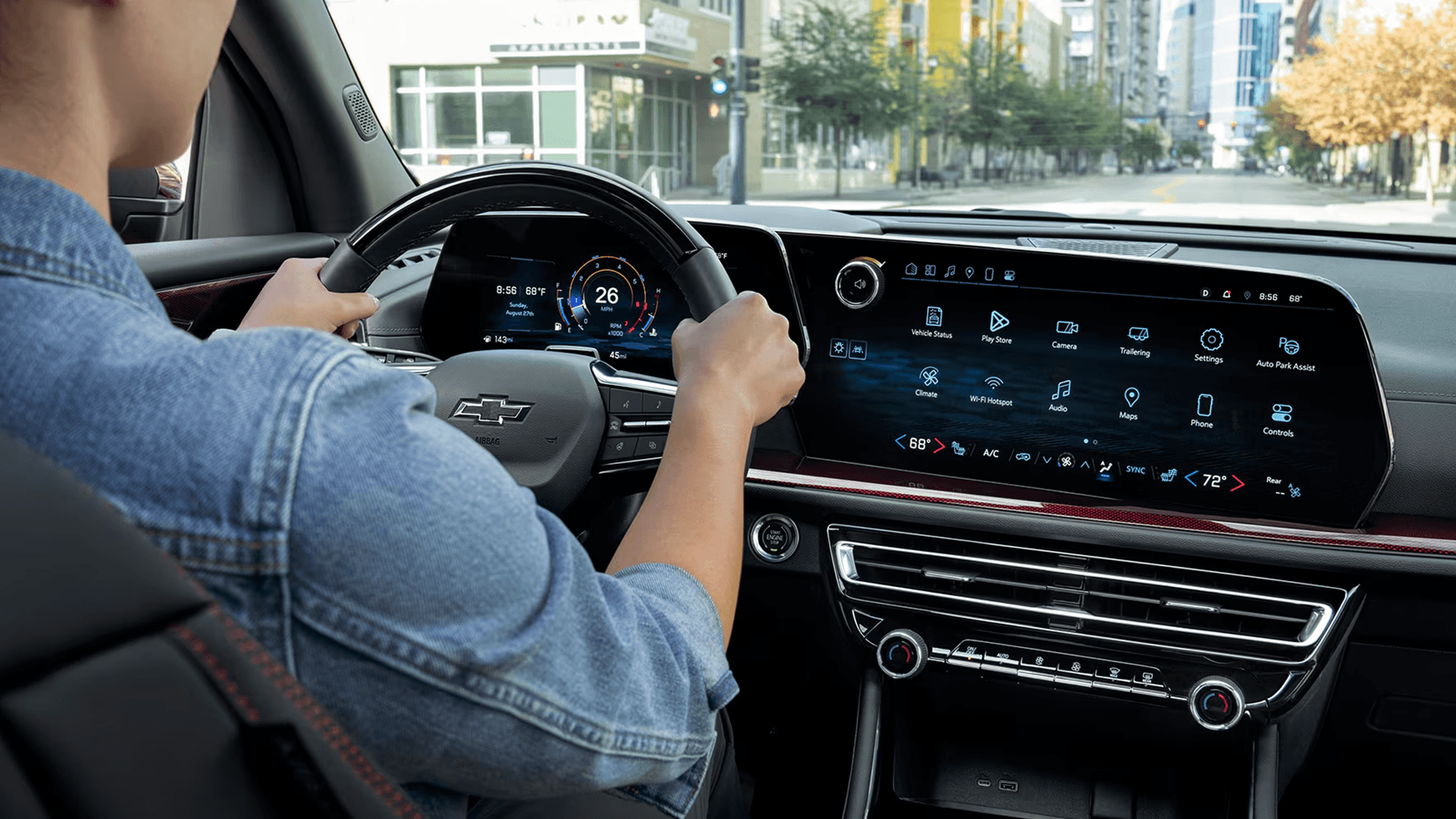 2026 Chevy Traverse dashboard with 17.7 inch touch screen and driver information center