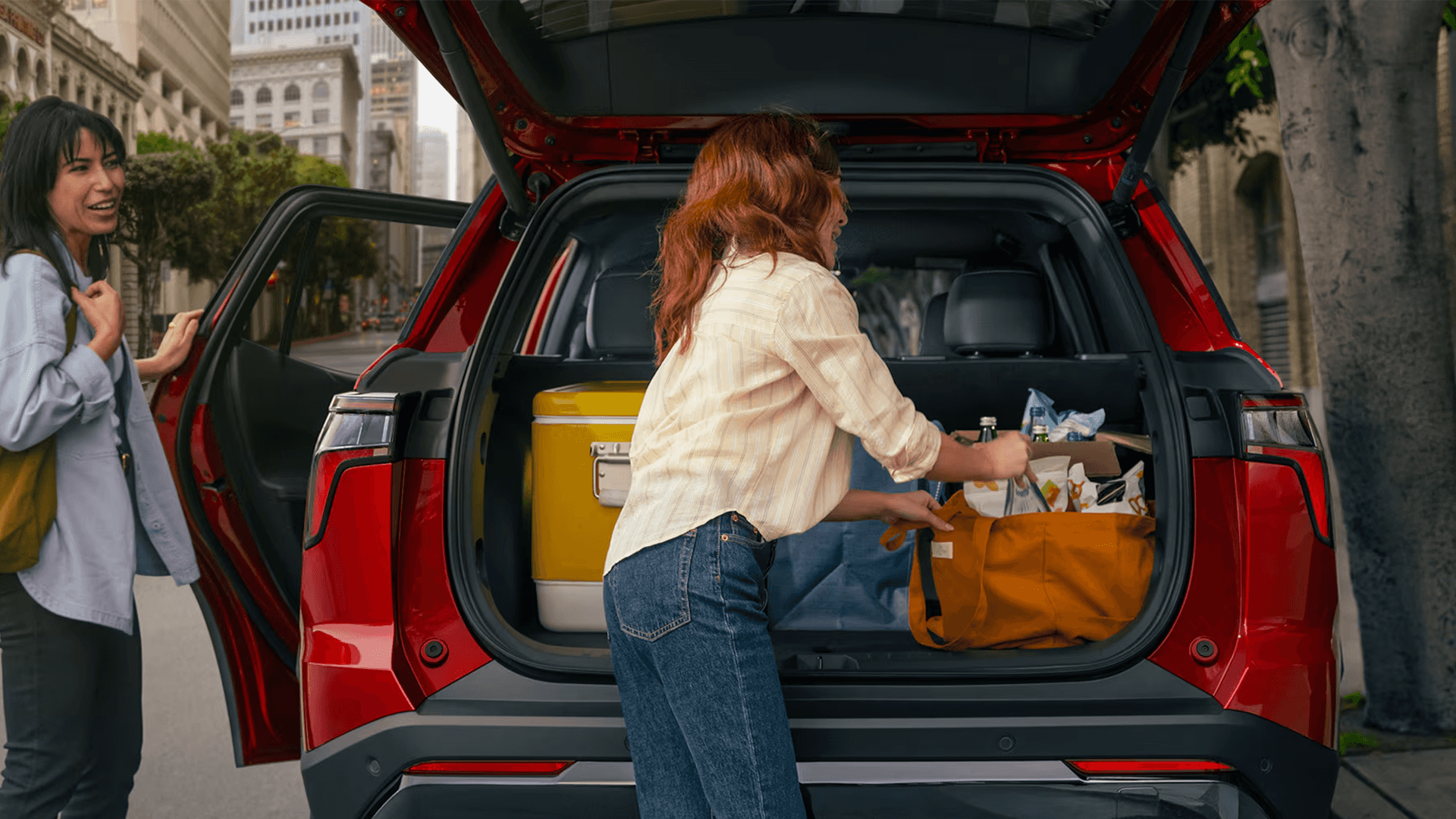 2026 Chevy Equinox cargo area with rear seats folded