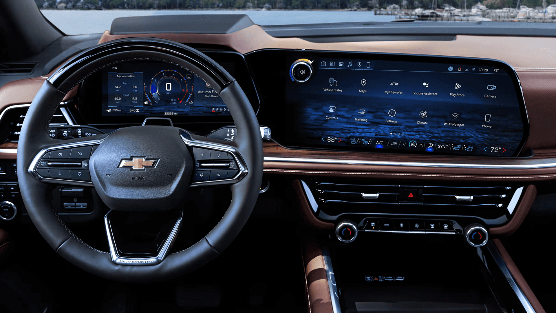 2026 Chevrolet Suburban dashboard with Google built in connectivity, Wi Fi hotspot, and smartphone integration