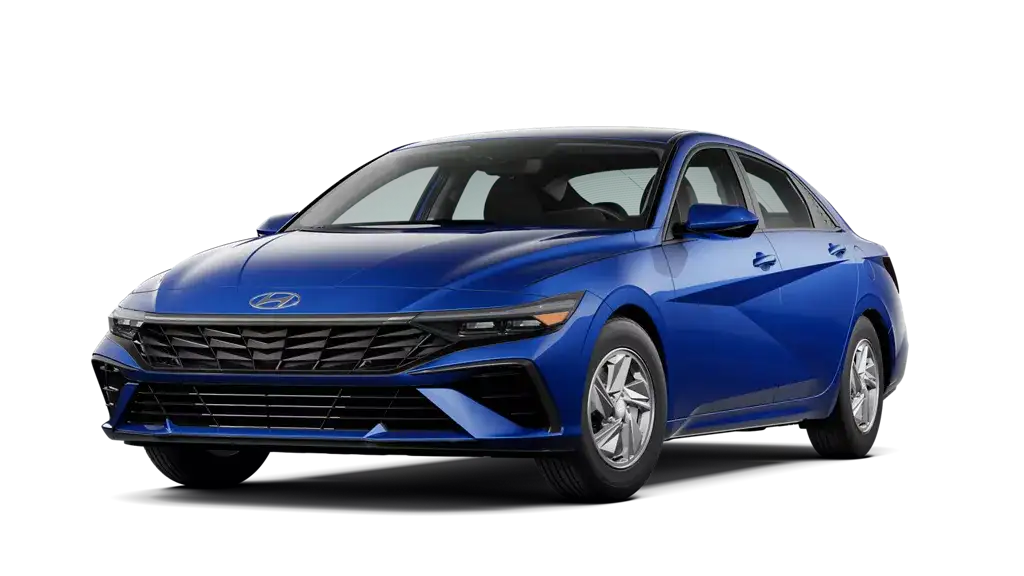 2026 Hyundai Elantra SE sedan in blue, front three quarter exterior view