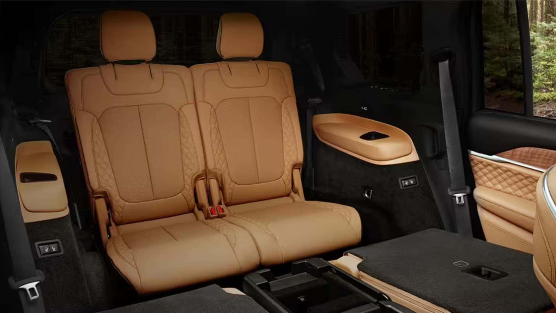 2026 Jeep Grand Cherokee rear seat with split-folding seatbacks partially lowered
