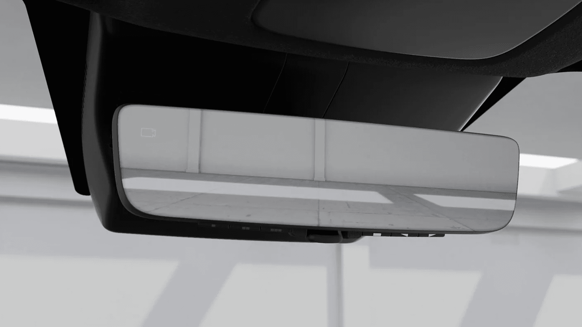 Interior mirror area of a 2026 Hyundai Palisade showing a full display digital mirror style view.