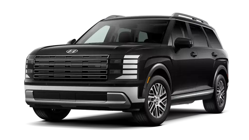 2026 Hyundai Palisade Hybrid SEL Premium SUV in black, front three quarter exterior view