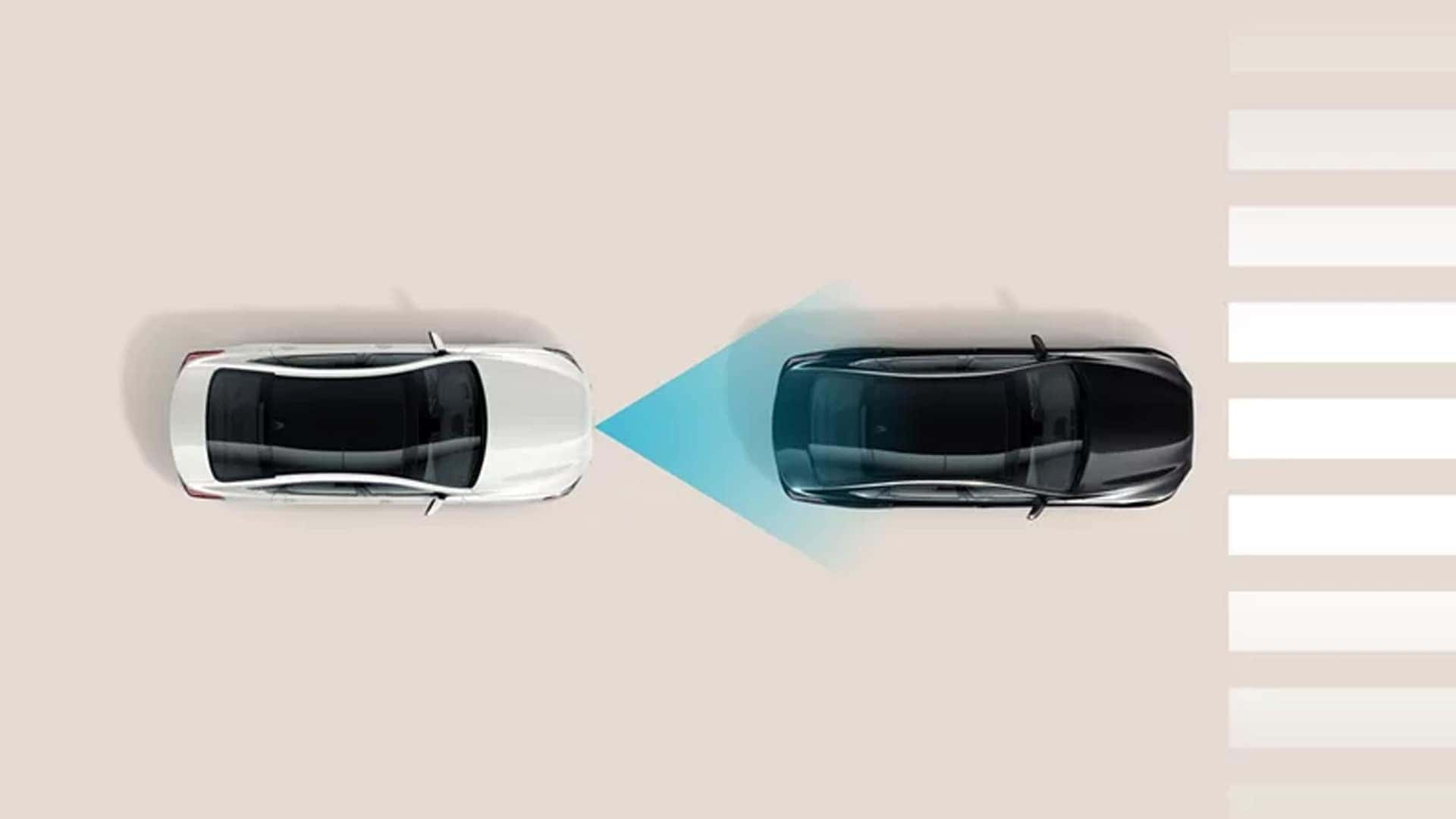 2026 Hyundai Elantra safety technology visualization showing forward collision warning detection