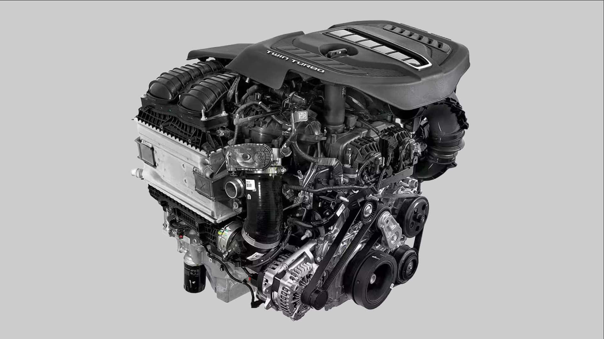 Available engine option for the 2026 Ram 1500 displayed outside of the vehicle