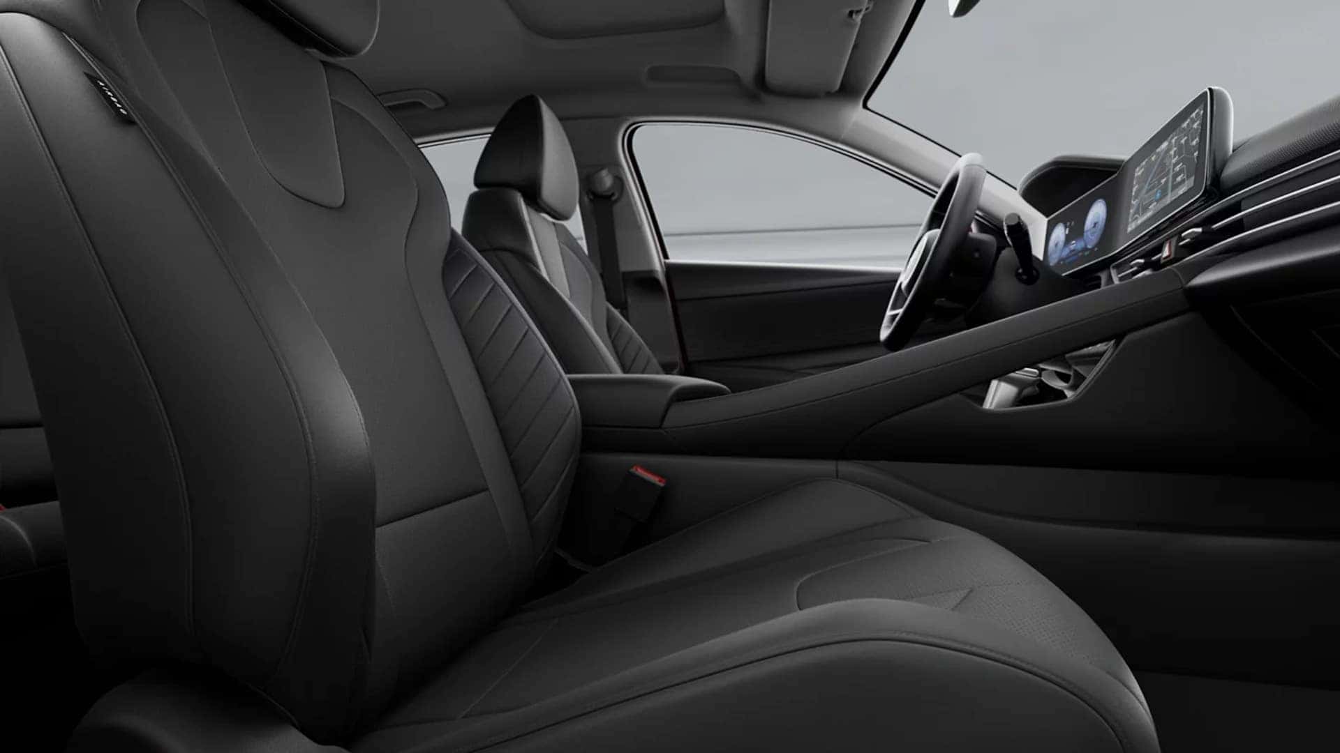 2026 Hyundai Elantra interior view showing front seats and dashboard design across trim levels