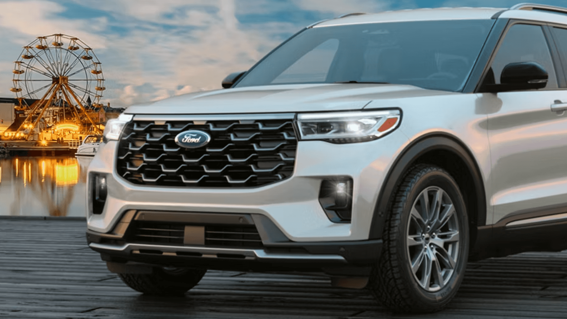 Explorer Tremor front end close up showing LED headlamps and amber accent lighting elements.