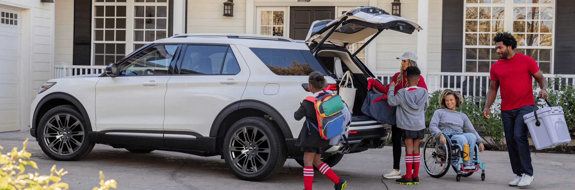 2026 Ford Explorer SUV shown with family focused setting, highlighting comfort, space, and everyday versatility.