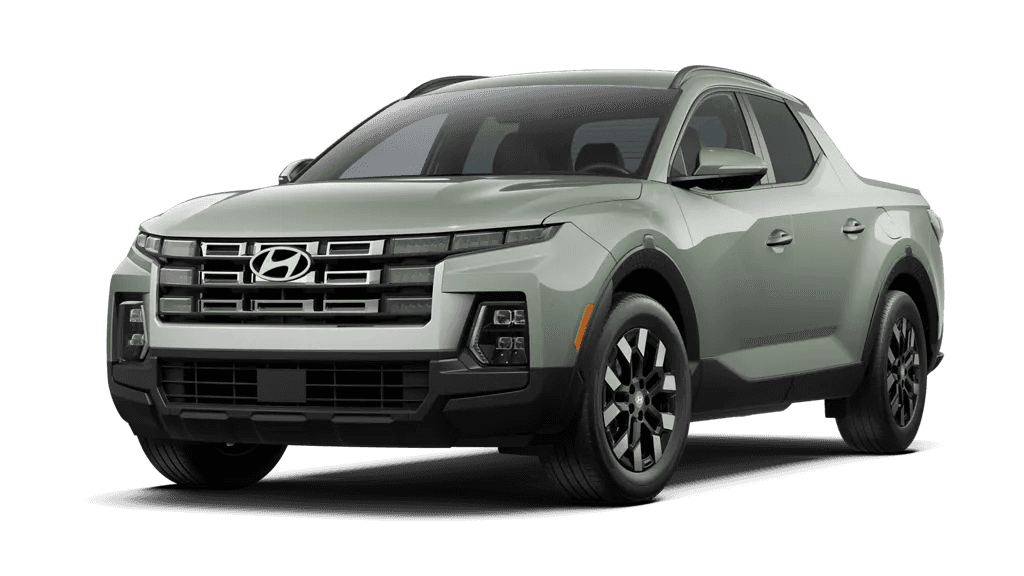 2026 Hyundai Santa Cruz SEL in green, front three quarter exterior view