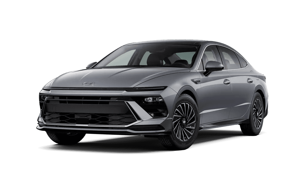 2026 Hyundai Sonata Hybrid SEL in gray, front three quarter view