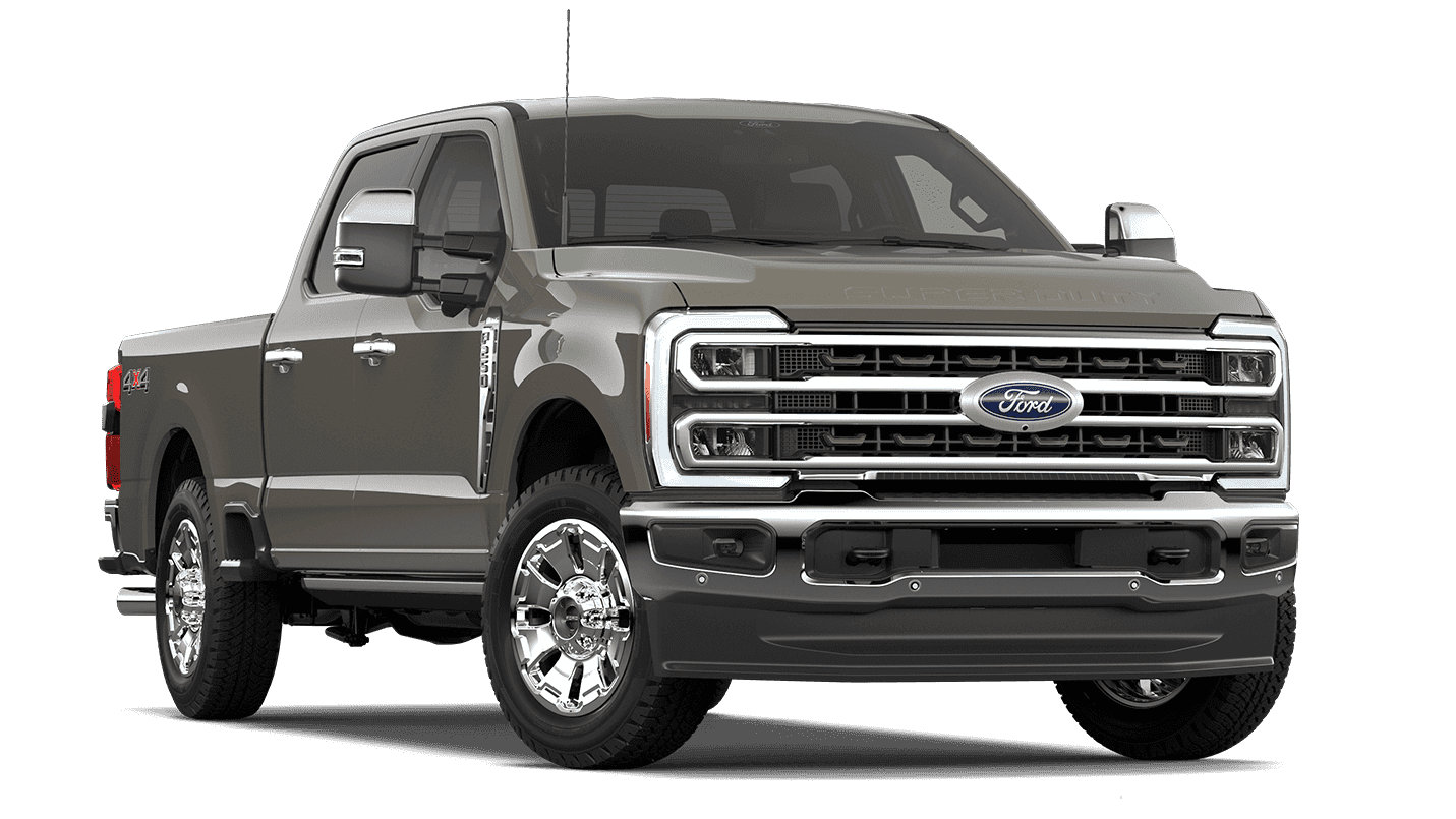 2026 Ford F-250 Super Duty King Ranch in gray, front three quarter view