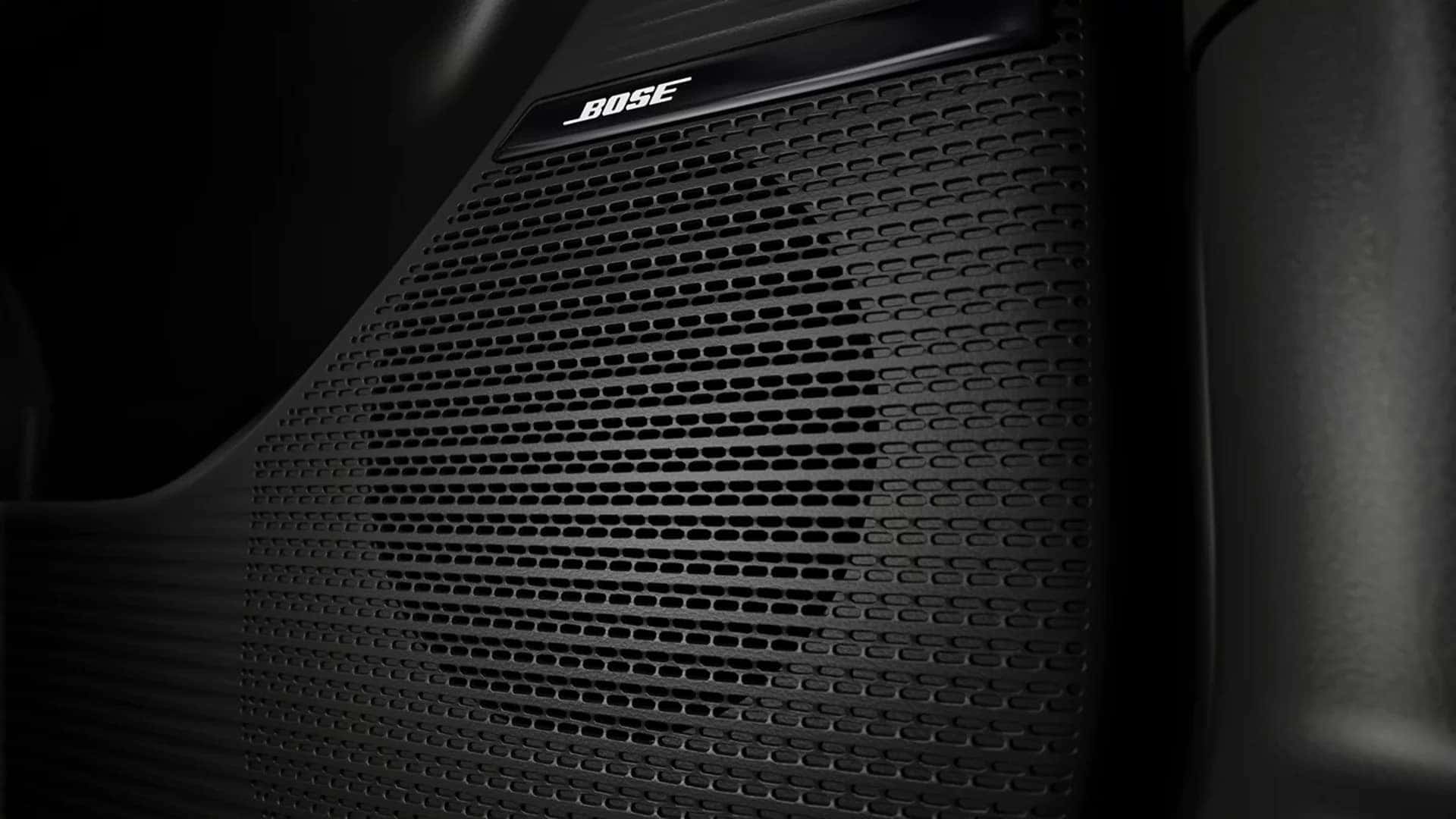 Close up of the Bose premium audio speaker grille inside the 2026 Hyundai Santa Fe interior