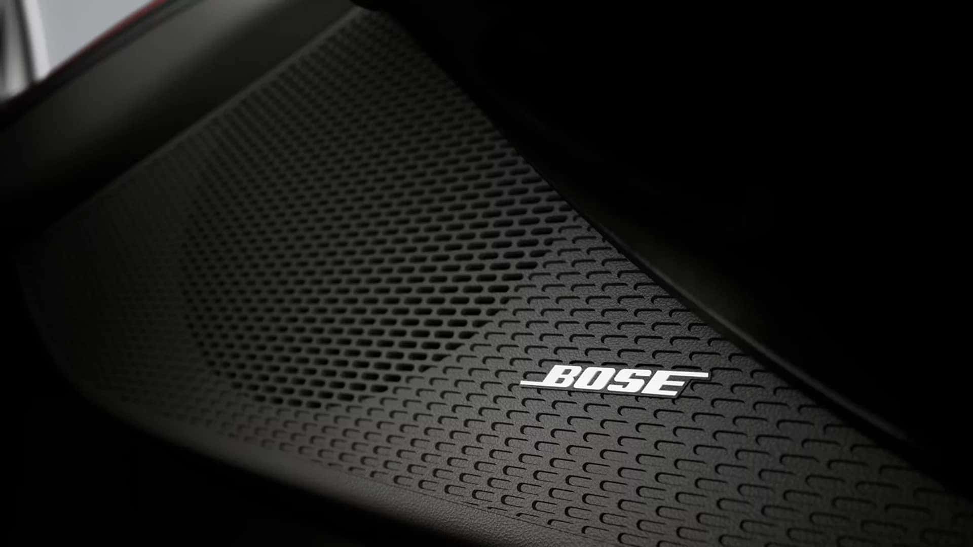 Close up of Bose premium audio speaker grille inside the 2026 Hyundai Sonata interior.