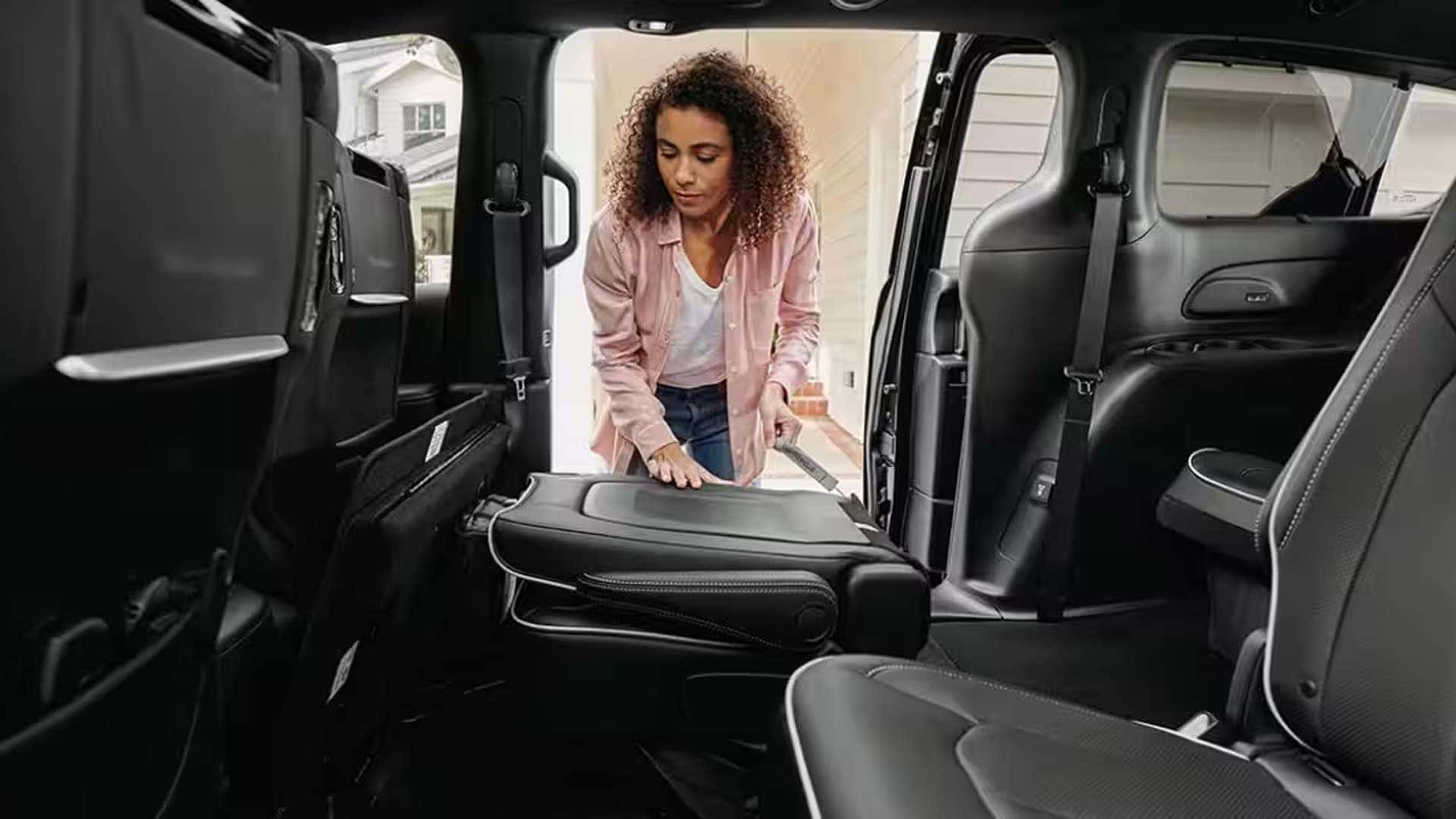 Sepia quilted Nappa leather seating in the 2026 Chrysler Pacifica Pinnacle interior