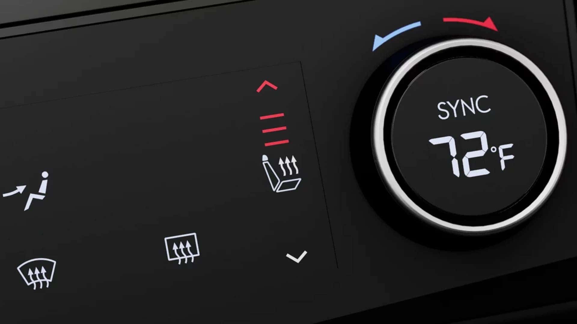 Climate control display inside the 2026 Hyundai Sonata showing heated seat controls and digital temperature settings.