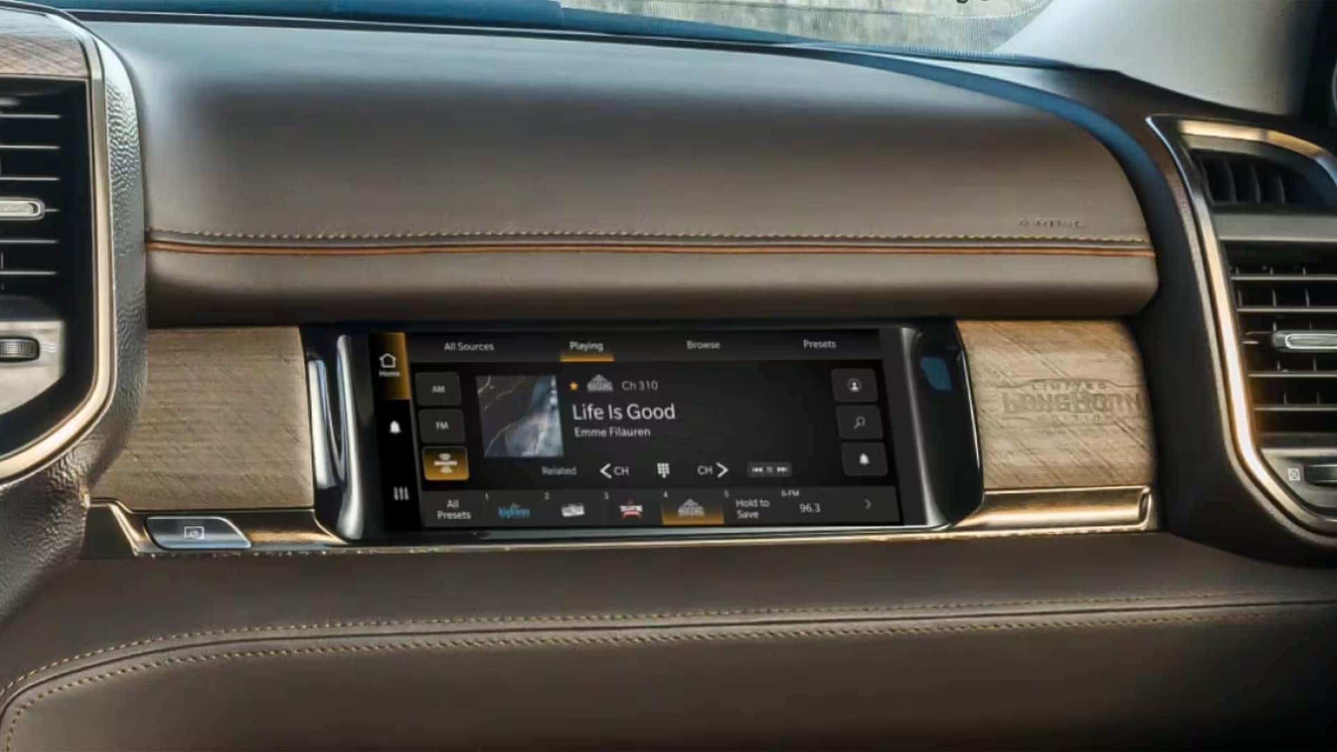 2026 RAM 2500 front passenger interactive display integrated into the dashboard with infotainment controls
