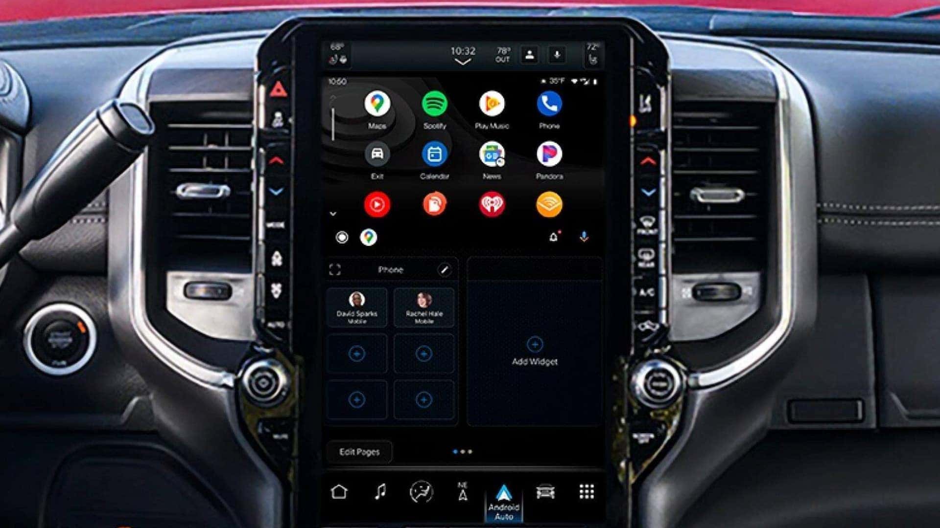 2026 RAM 3500 dashboard with available 14.5-inch touchscreen infotainment system and customizable digital gauge cluster