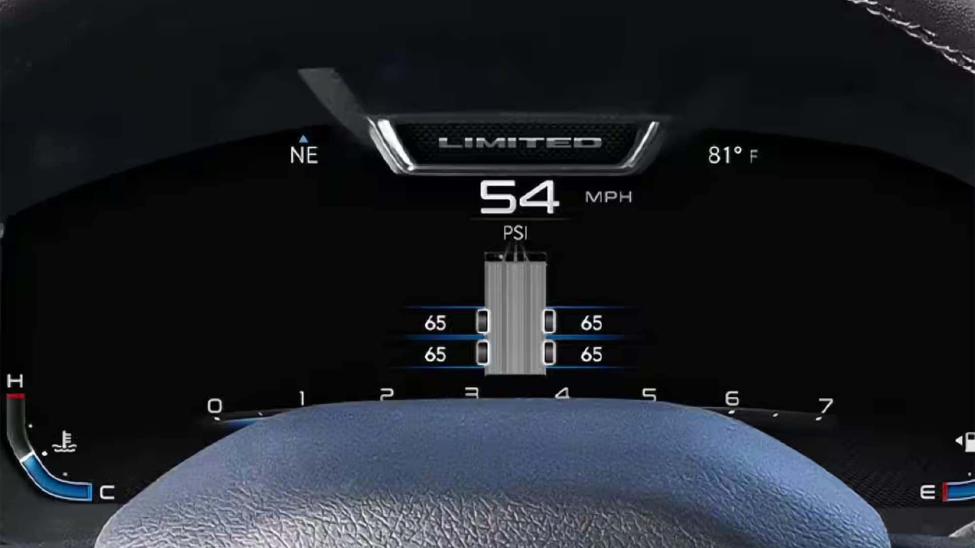 2026 RAM 2500 digital cluster display showing speed, vehicle data, and trailer information