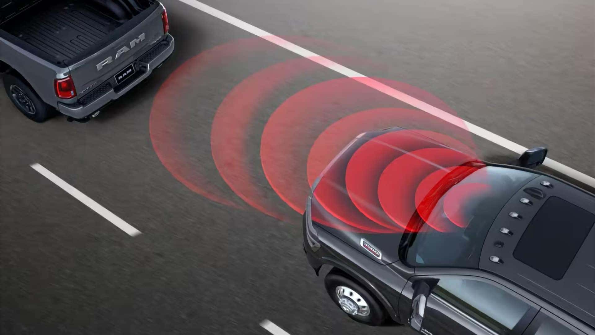 2026 RAM 3500 safety technology display highlighting forward collision warning and advanced driver assistance systems