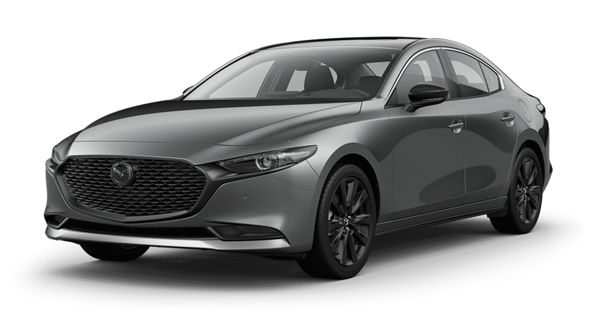 Gray sedan shown in front three-quarter view on a transparent background with dark wheels and black grille