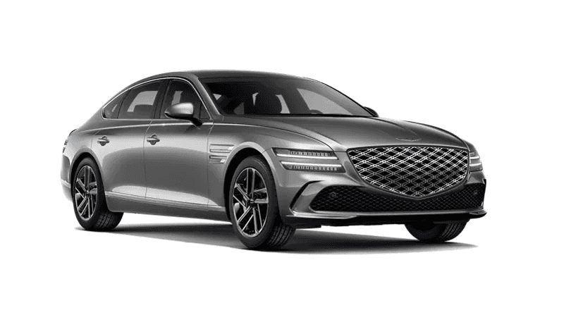 2026 Genesis G80 2.5T Advanced sedan in gray, front three quarter view