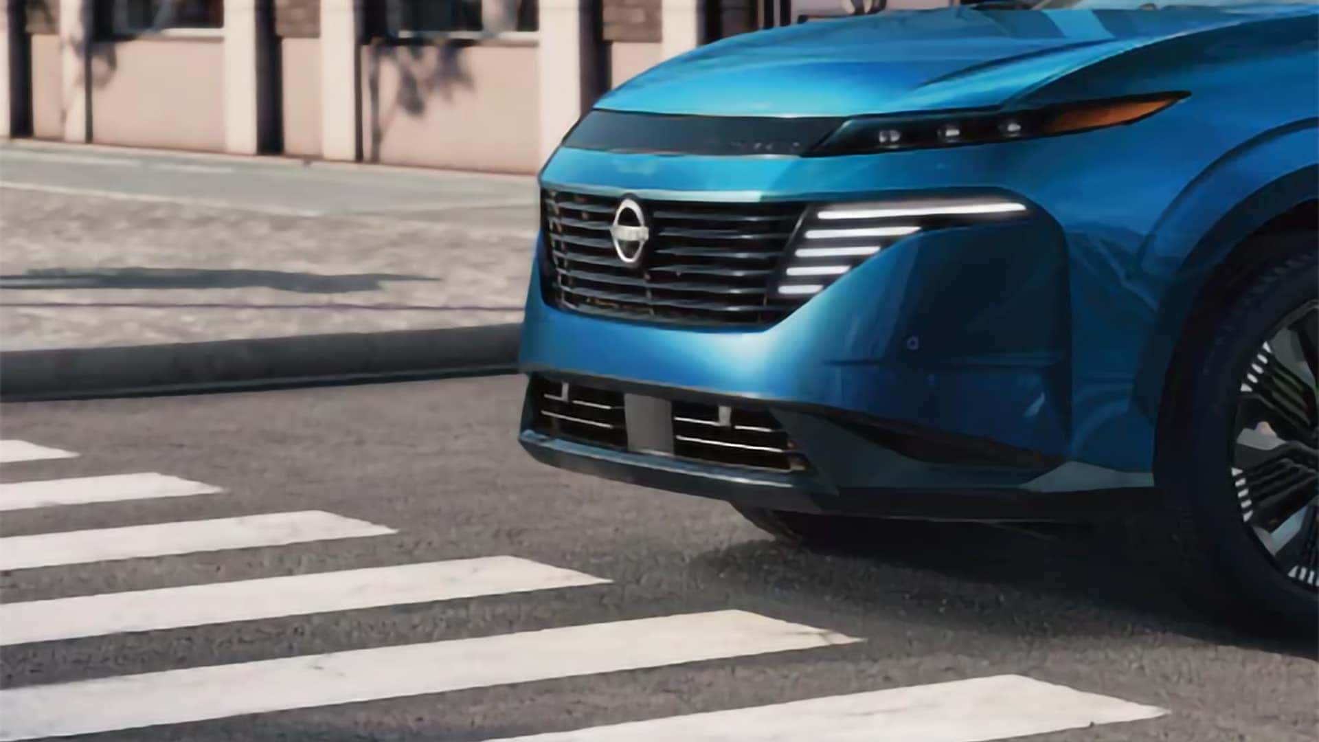 2026 Nissan Murano using ProPILOT Assist with vehicle detection and lane support on a multi-lane highway