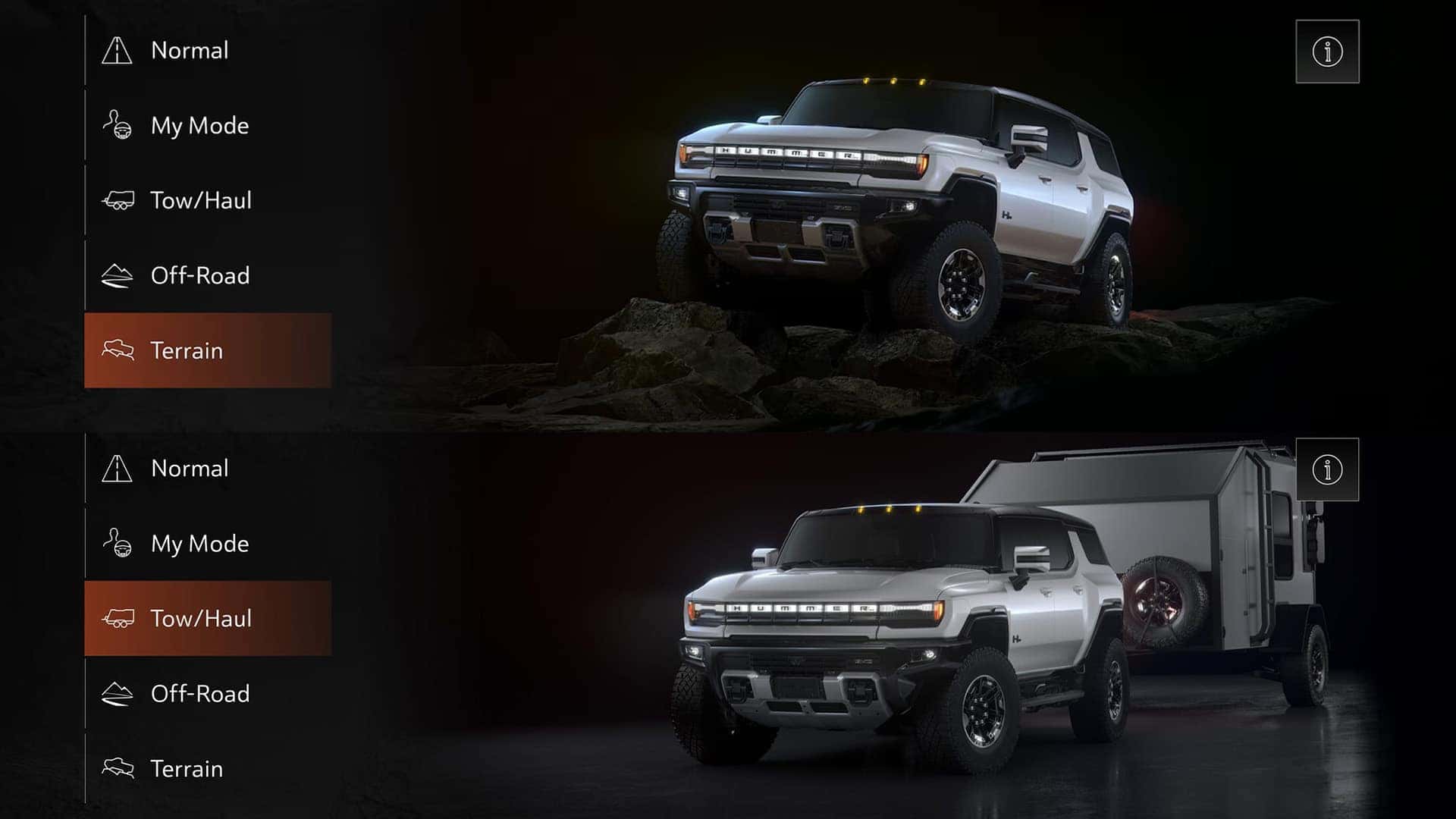 2026 GMC HUMMER EV SUV navigating rugged terrain with off-road capability and suspension features