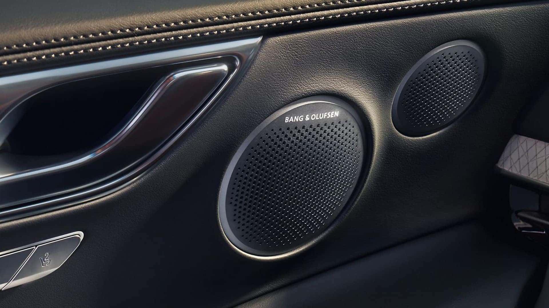 Bang and Olufsen speaker system in the 2026 Genesis GV80 door panel with premium audio design