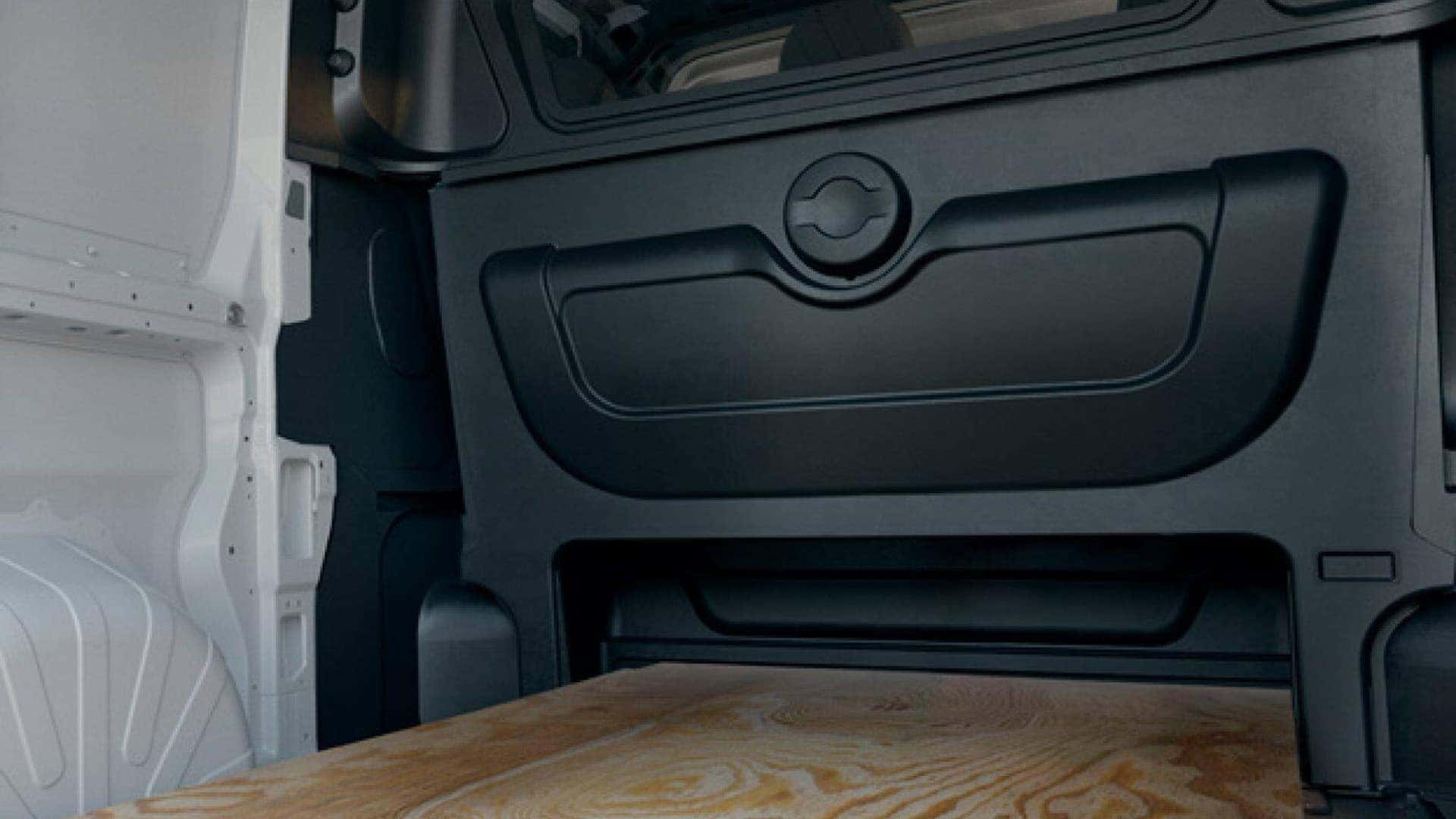 2026 RAM ProMaster cargo interior showing partition and load space configuration for commercial upfits