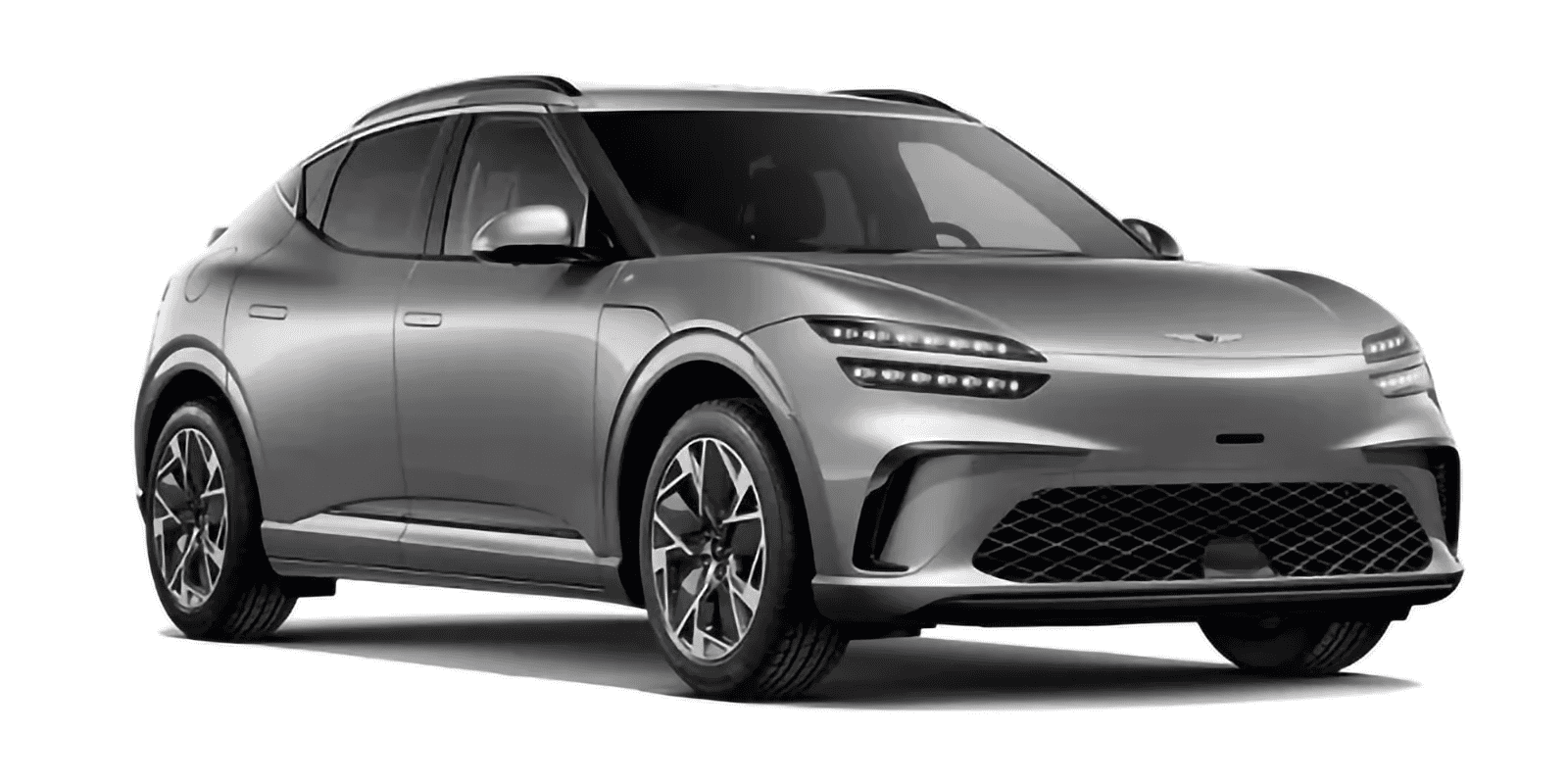 2026 Genesis GV60 RWD electric SUV in silver, front three quarter view