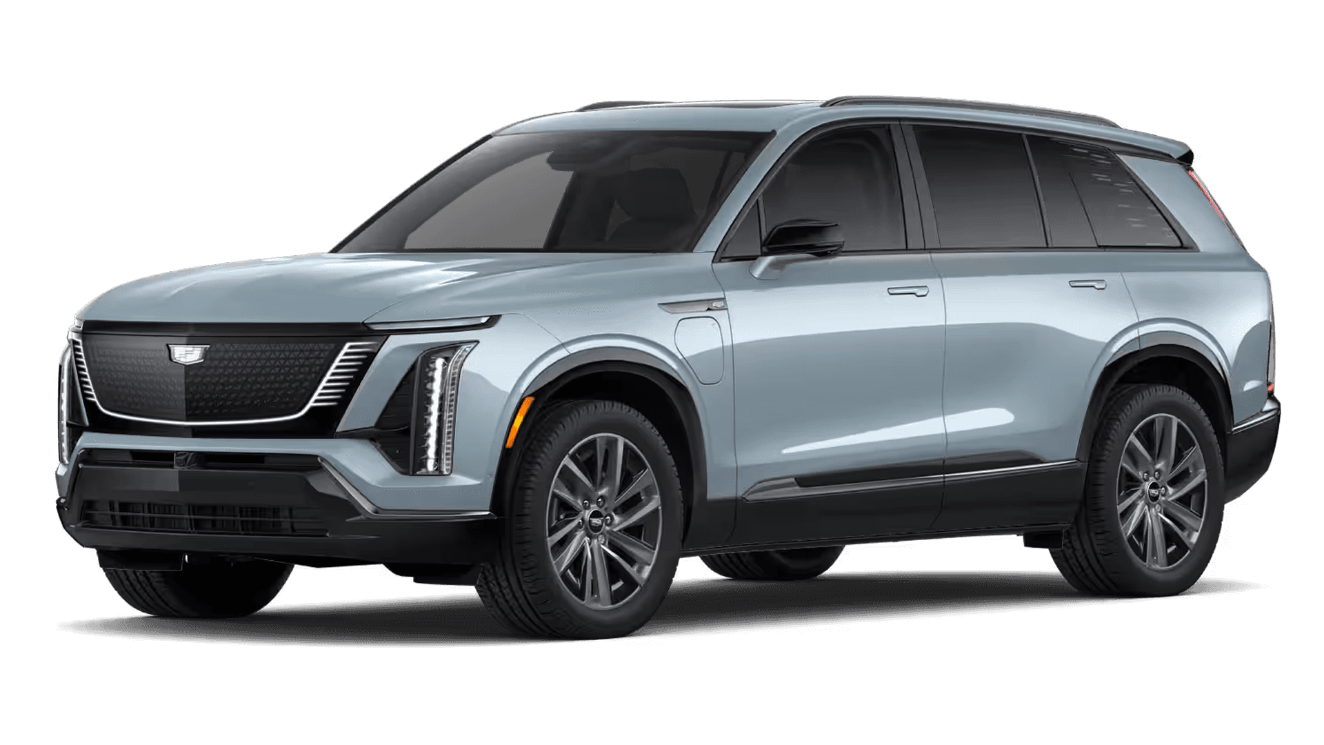 2026 Cadillac VISTIQ Sport electric luxury SUV in light blue with black exterior accents