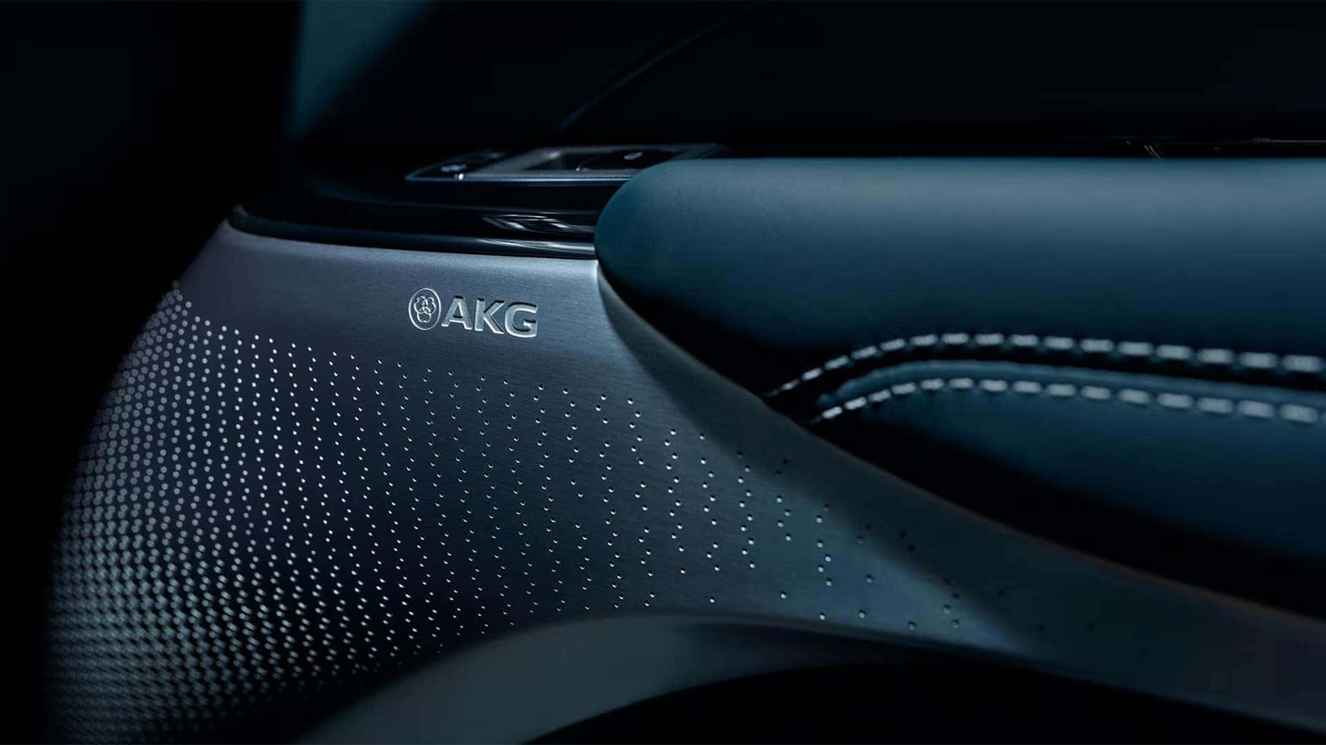 AKG speaker grille inside the 2026 Cadillac LYRIQ showing premium audio system detail