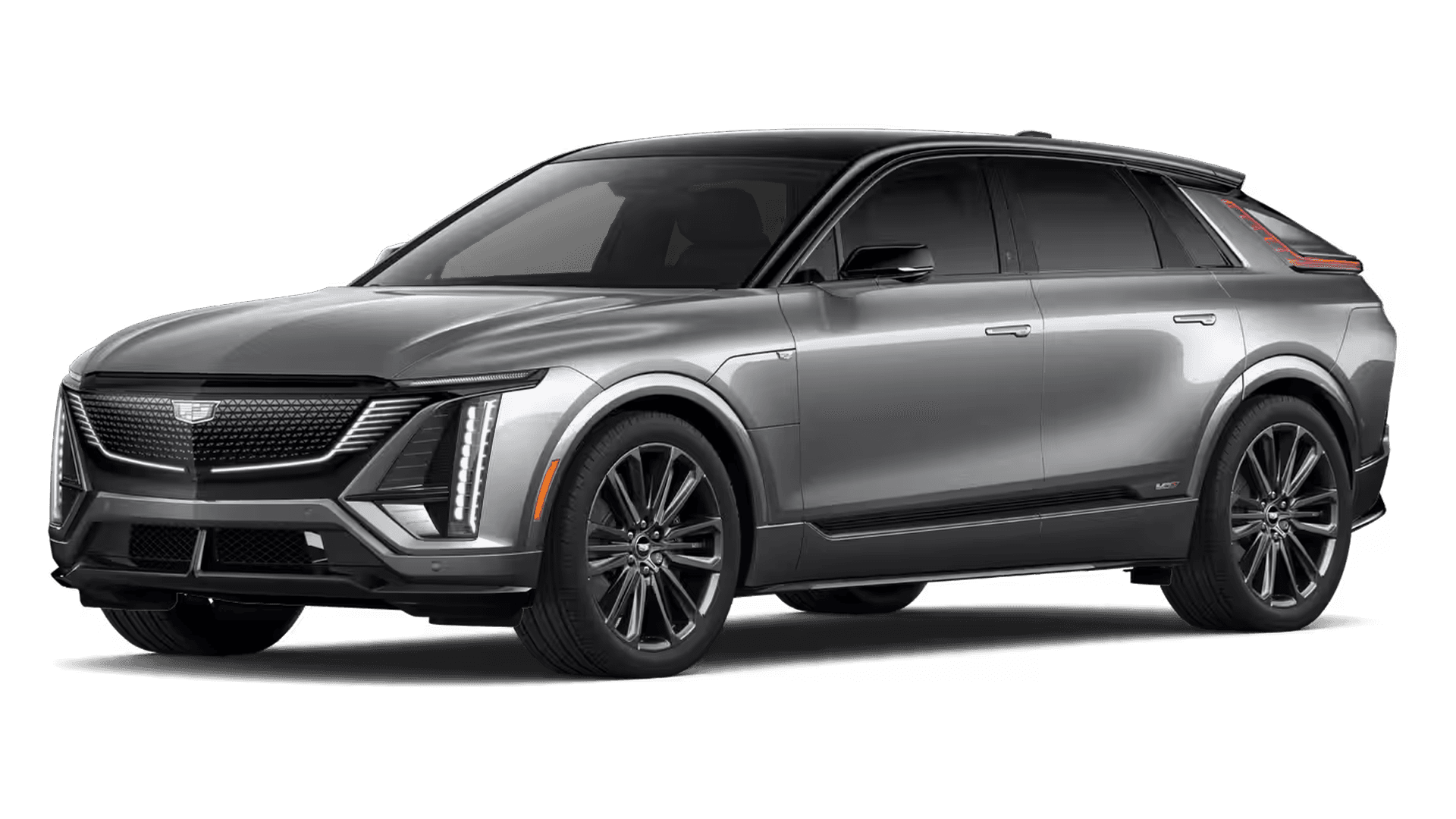 2026 Cadillac LYRIQ V-Series Premium electric performance SUV in gray, front three quarter view