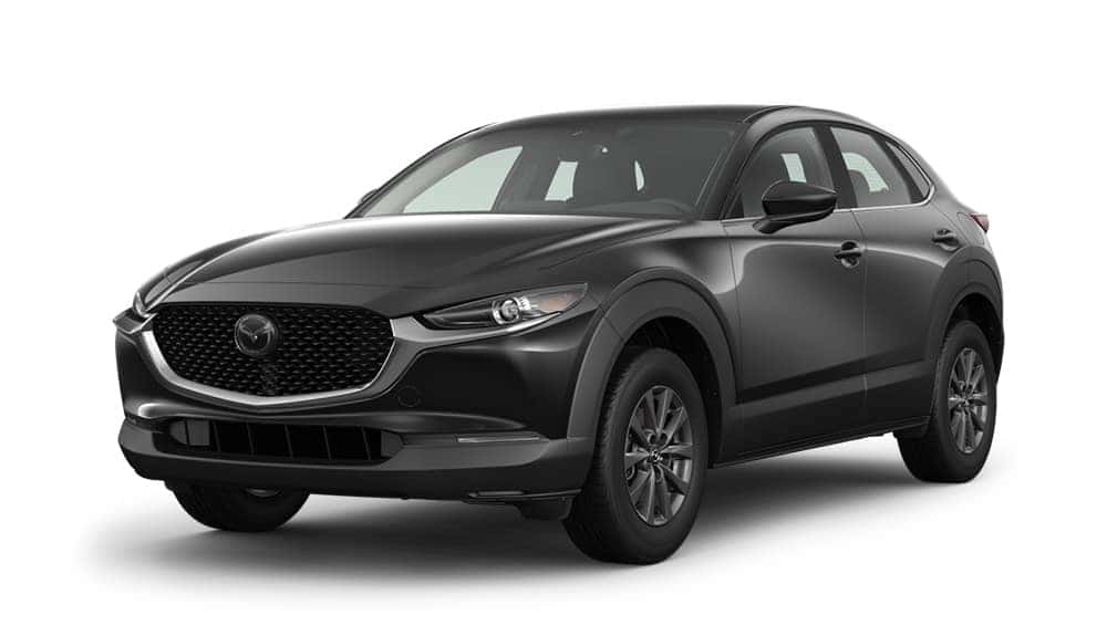 Black 2026 Mazda CX-30 2.5 S shown from the front three-quarter angle