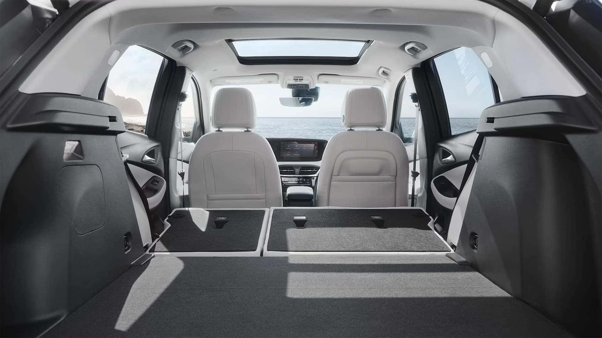 2026 Buick Encore GX cargo area with the split-folding rear seats lowered
