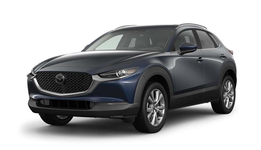 Dark blue 2026 Mazda CX-30 2.5 S Preferred shown from the front three-quarter angle