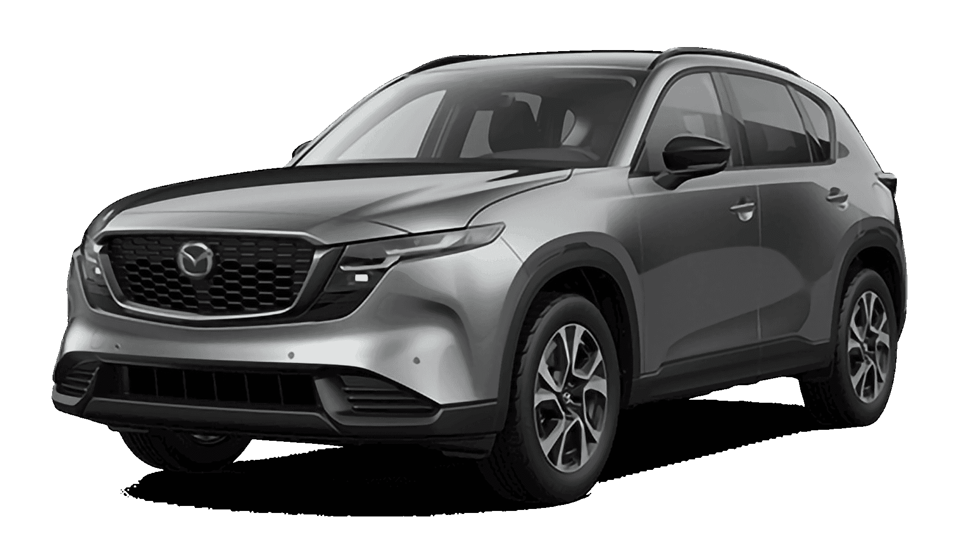2026 Mazda CX-5 2.5 S Preferred exterior in gray, front three-quarter view