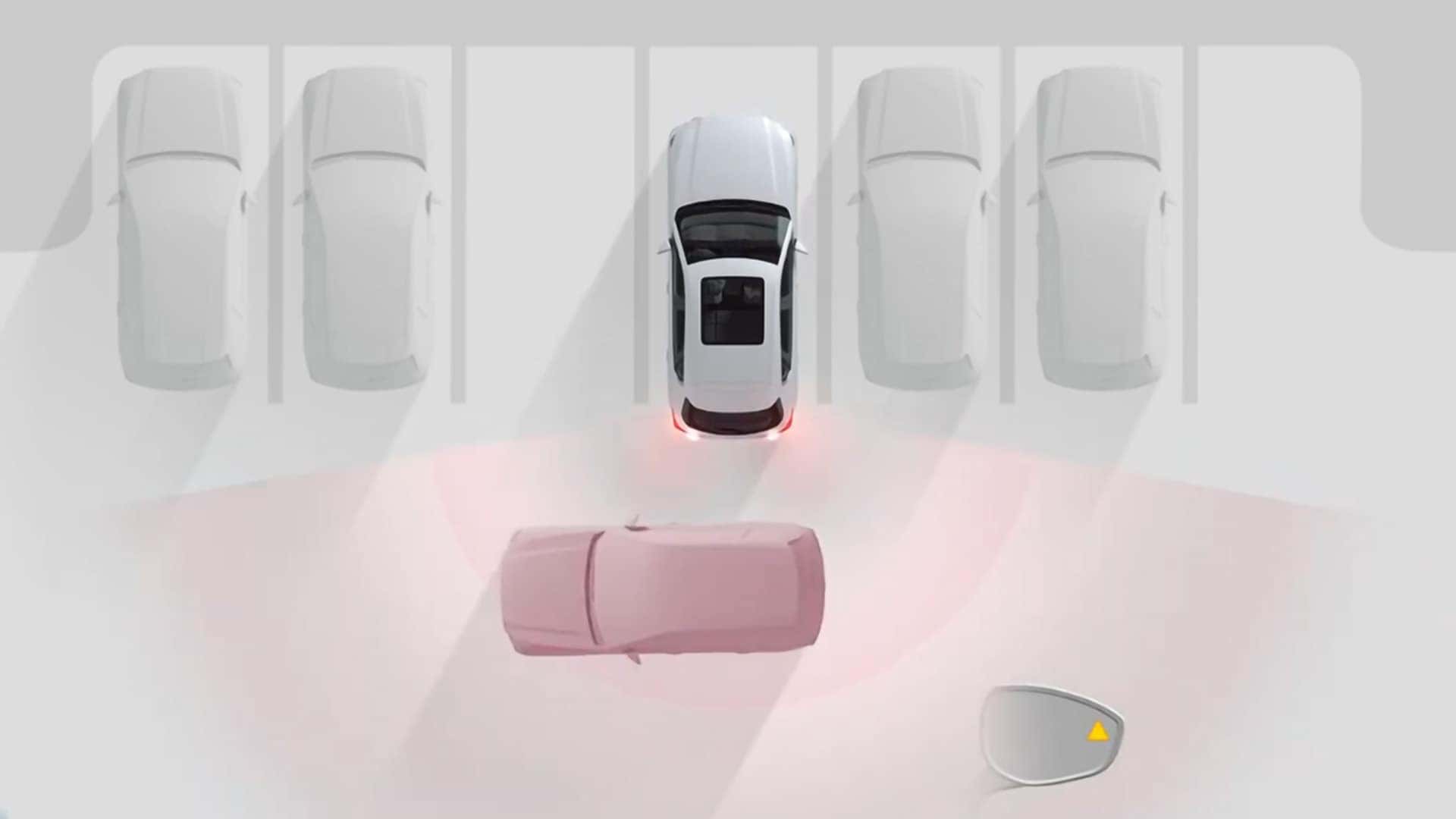 2026 Mazda CX-30 driver assistance illustration showing parking sensors and surrounding vehicle detection
