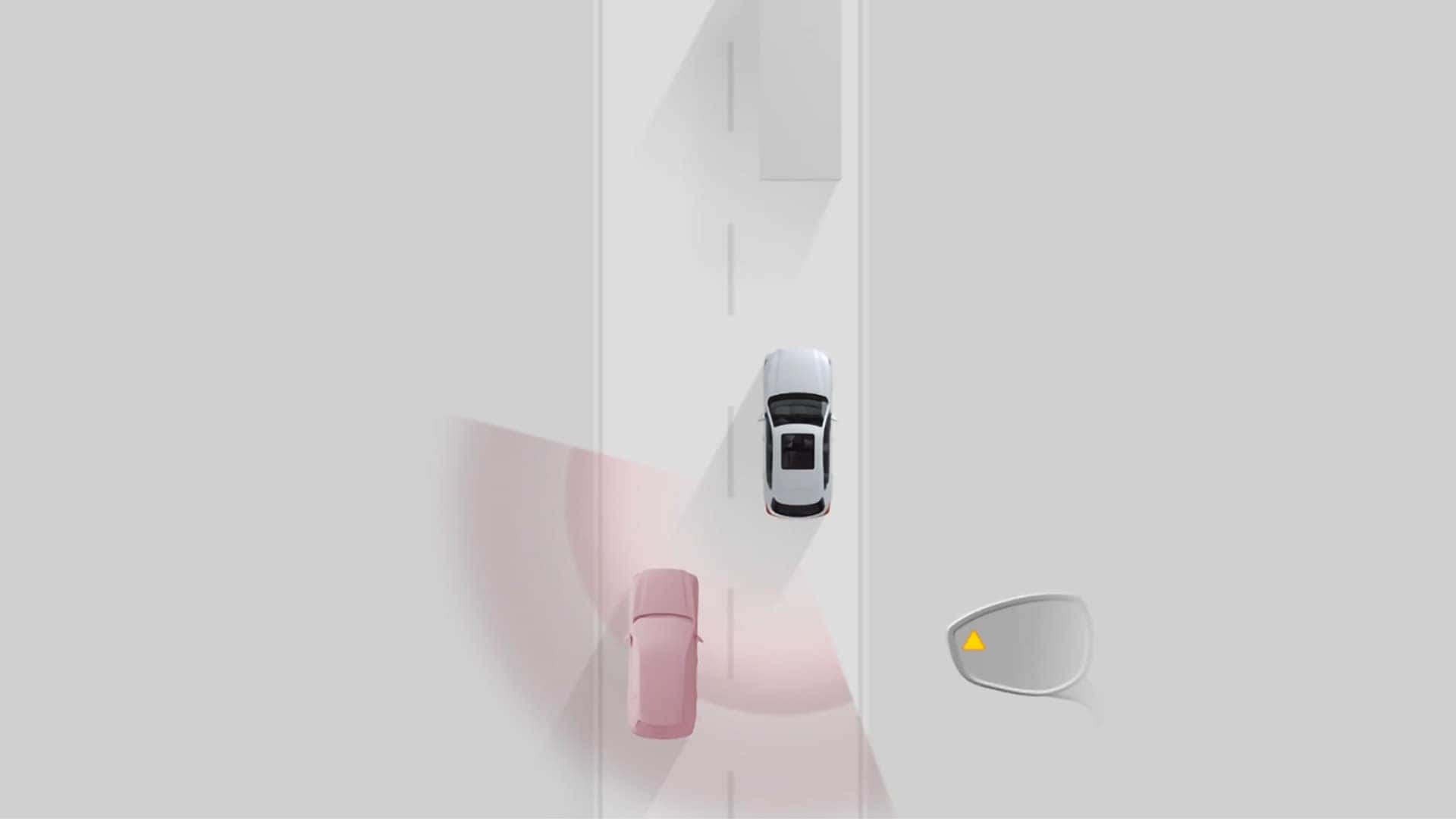 Blind Spot Monitoring illustration detecting a vehicle beside the 2026 Mazda CX-5