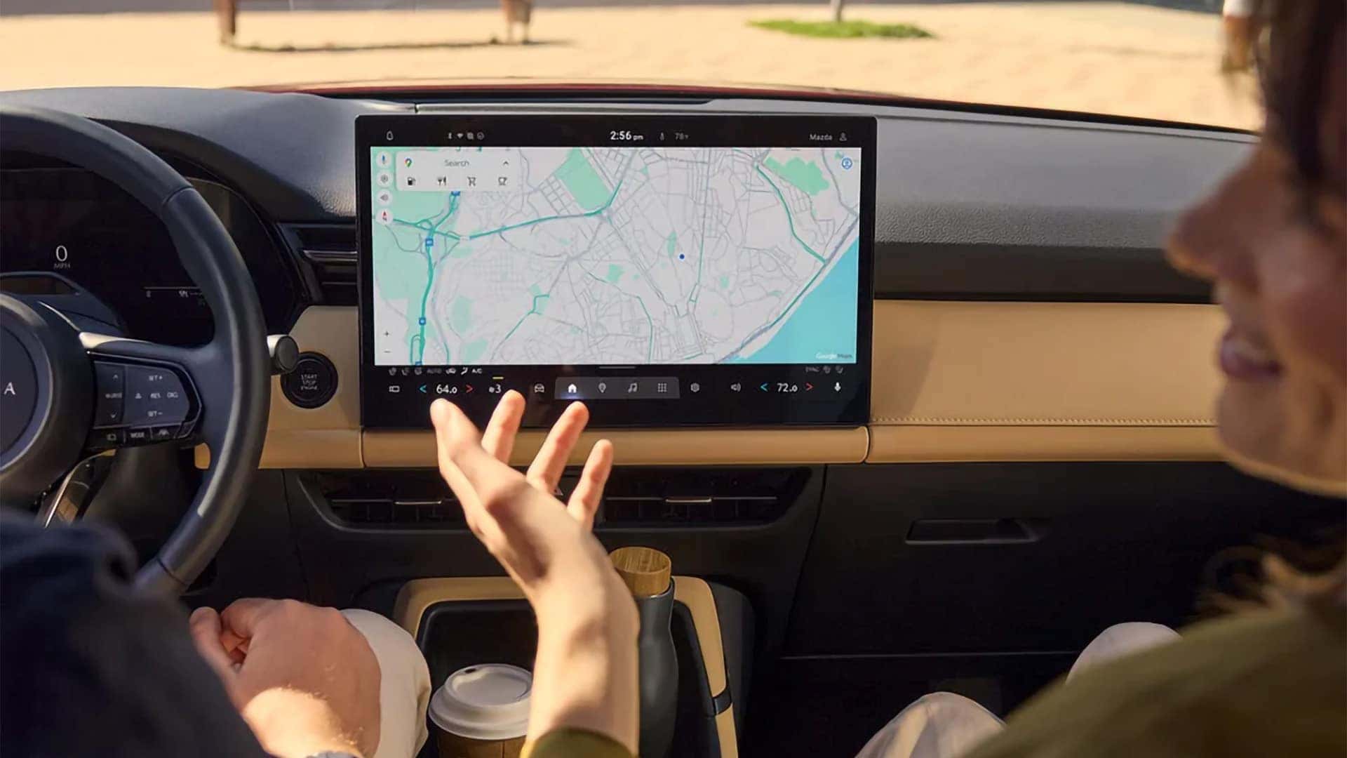 Google Maps navigation displayed on the 2026 Mazda CX-5 center touchscreen