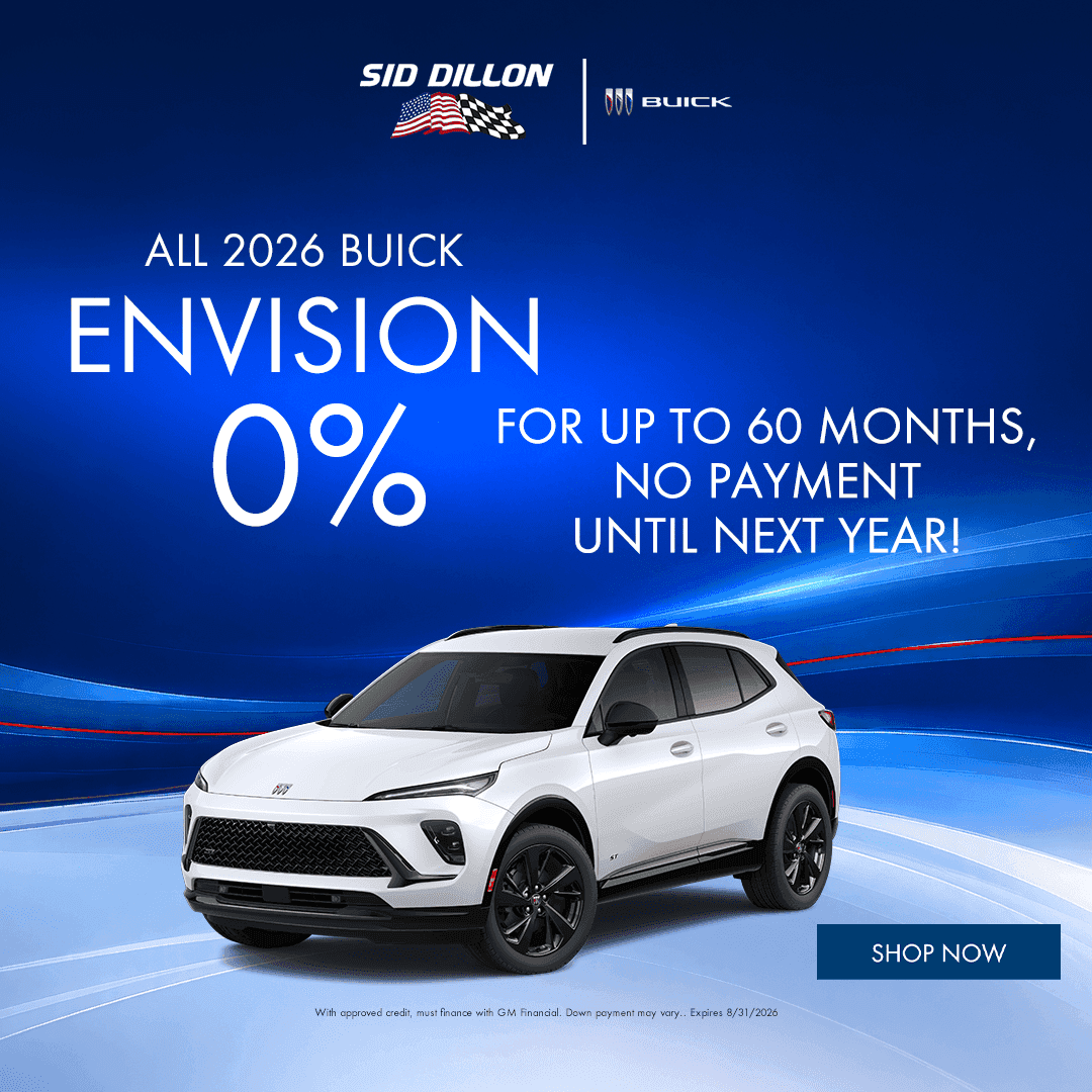 Sid Dillon Buick GMC of Fremont August financing offer for all new 2026 Buick Envision compact SUVs