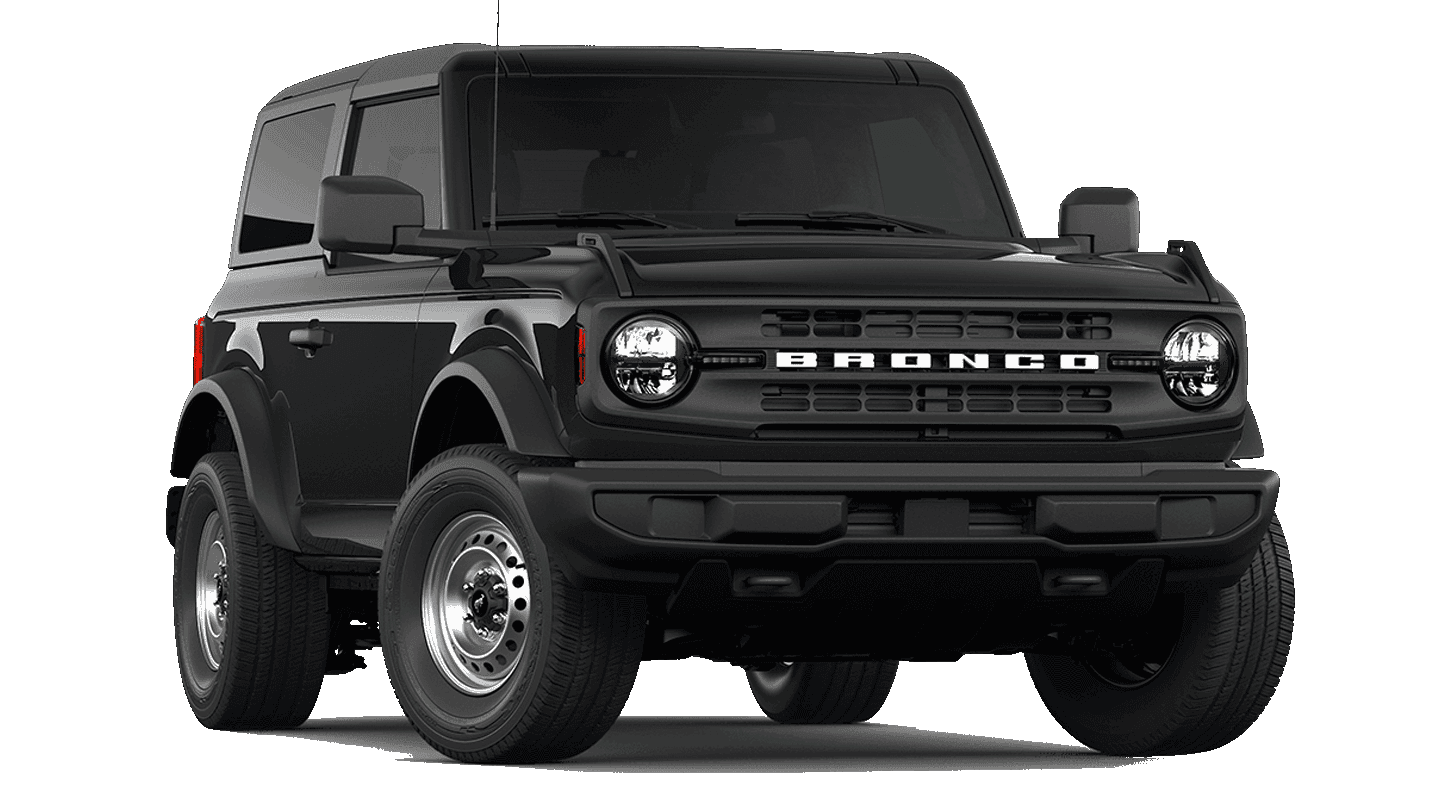 Black 2026 Ford Bronco Base, front three-quarter view