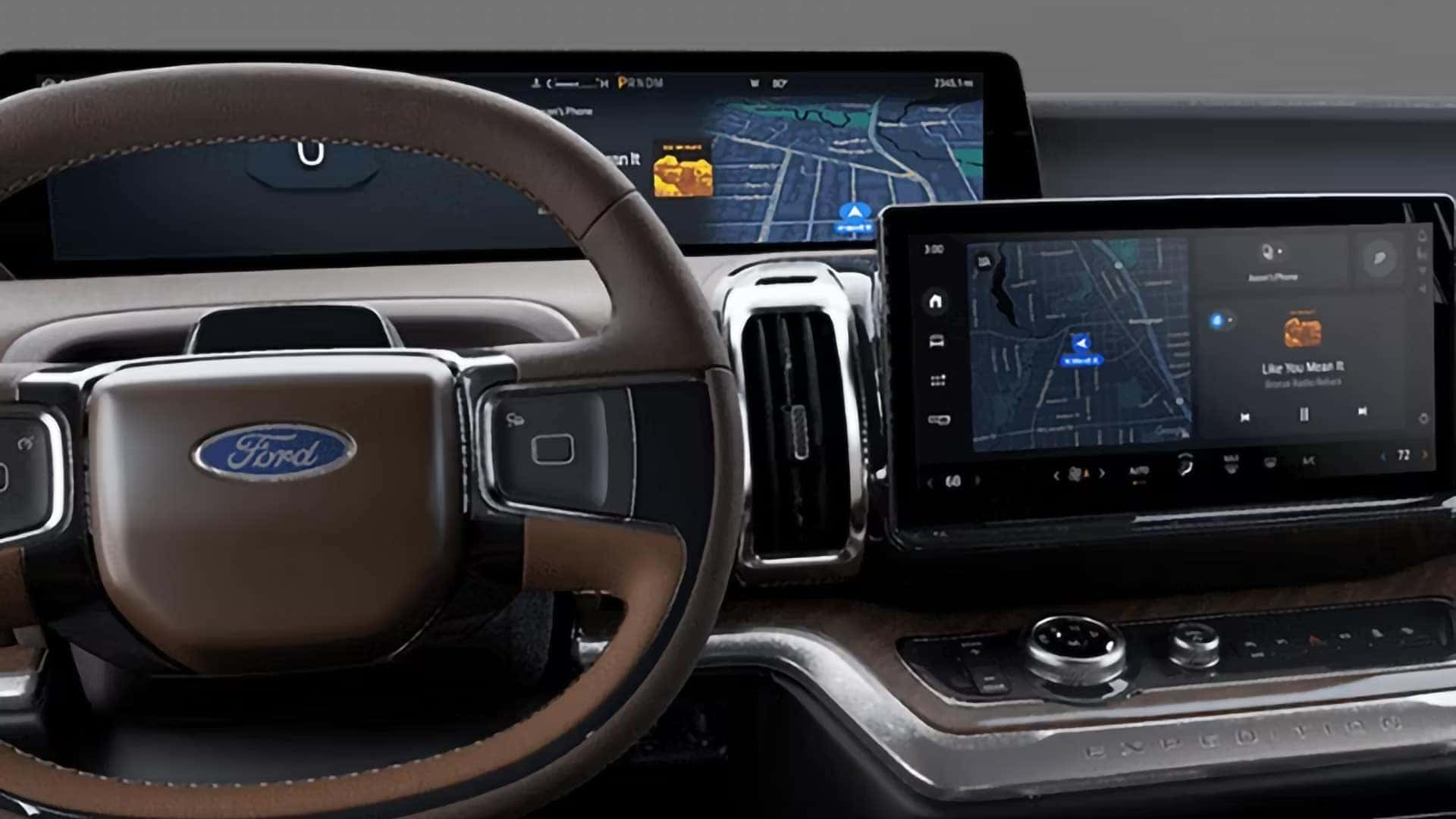 2026 Ford Expedition dashboard with 24-inch panoramic display and 13.2-inch center display