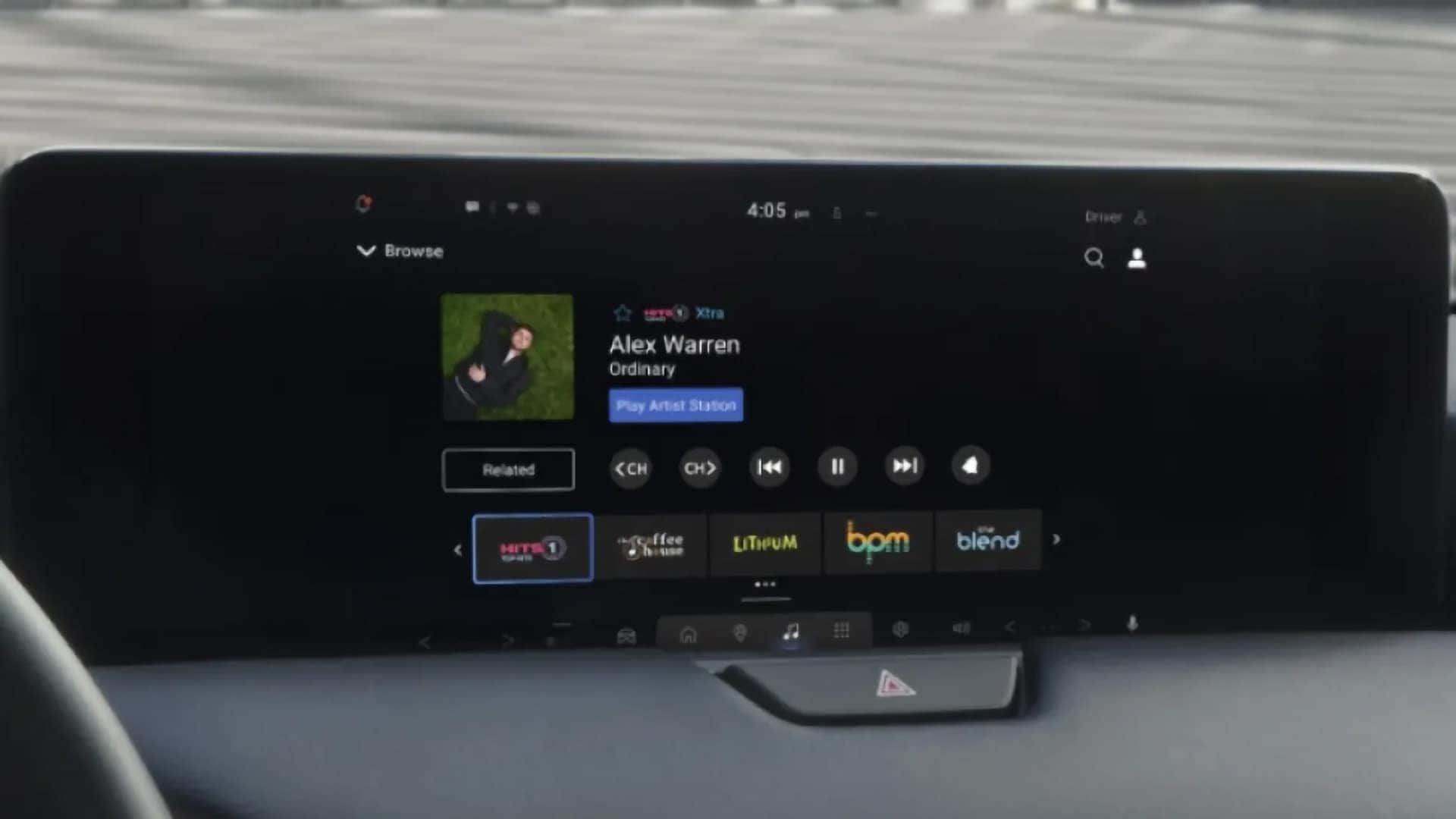 2026 Mazda CX-90 PHEV infotainment display showing connected SiriusXM audio controls