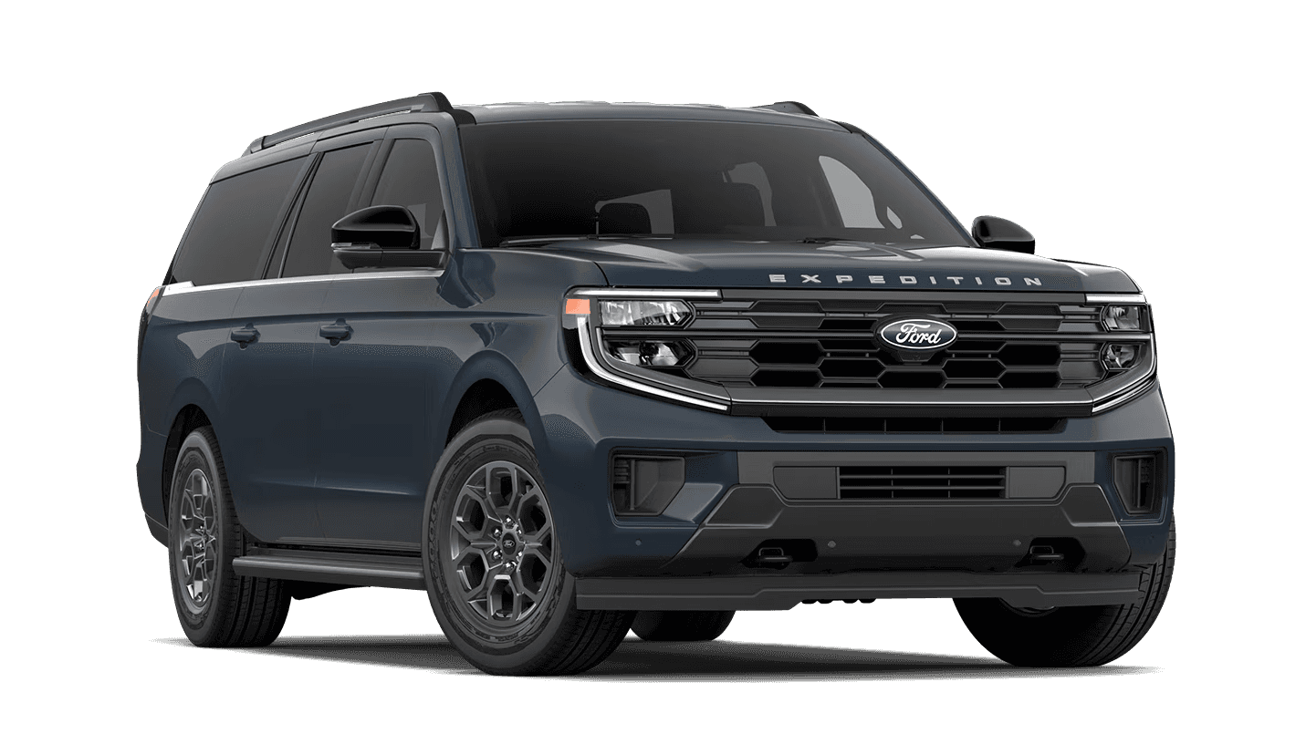 Blue 2026 Ford Expedition MAX Active, front three-quarter view