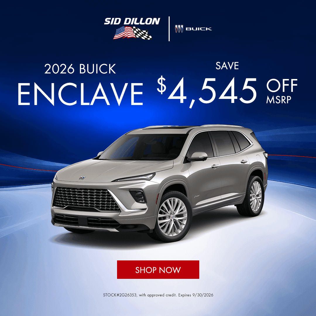 September savings of $4,545 off a 2026 Buick Enclave in Fremont, NE